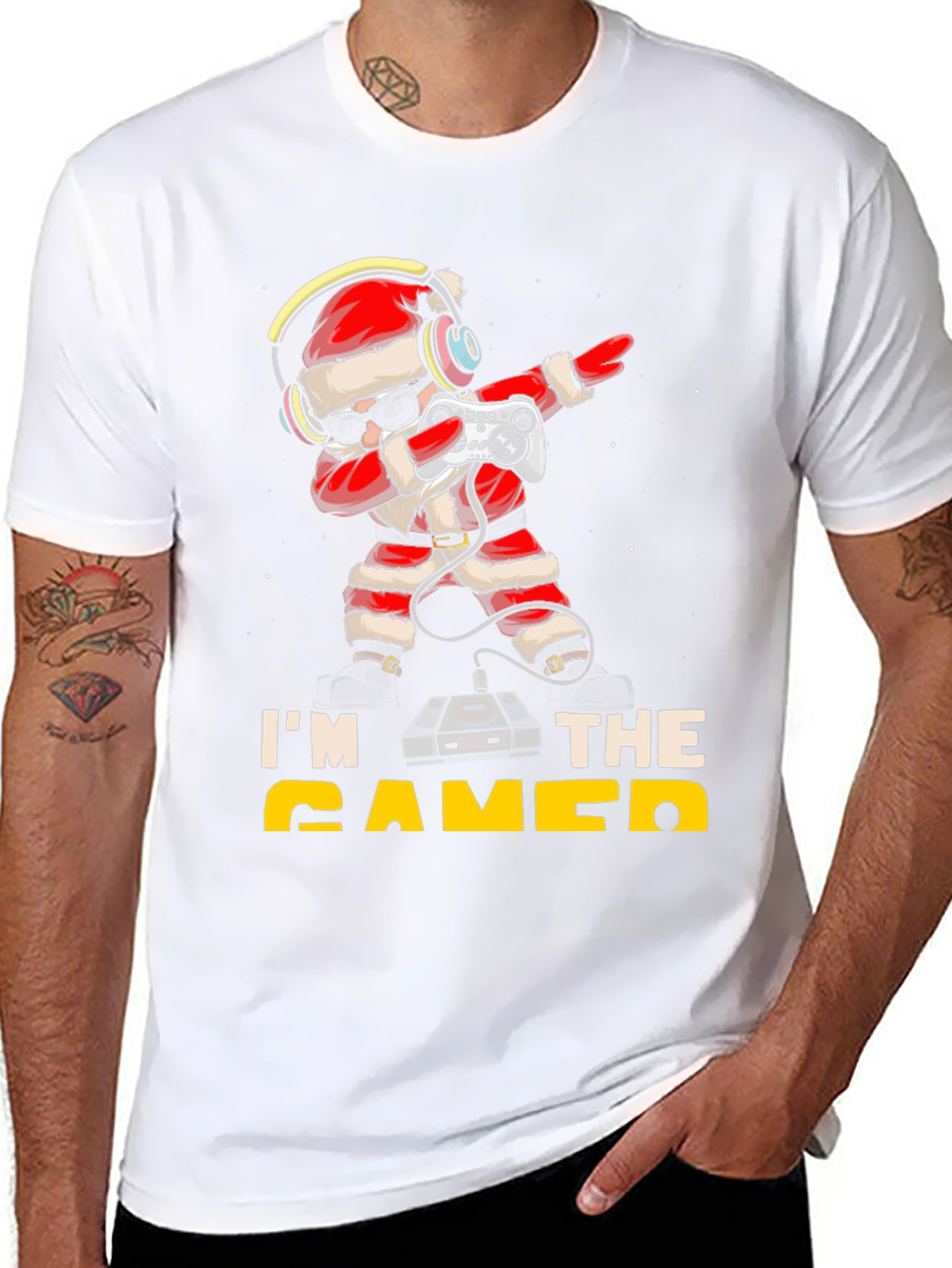 Gamer Santa Black T-Shirt - Holiday Gaming