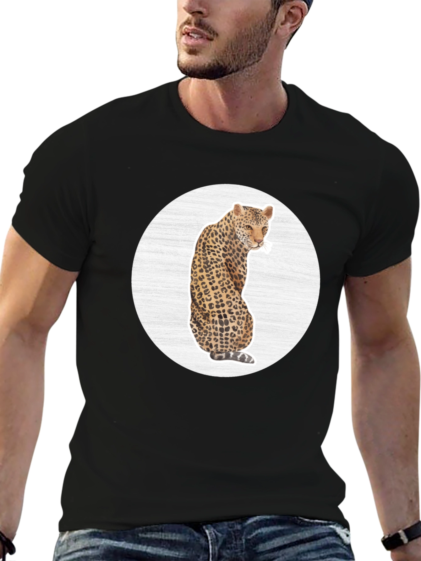 Leopard Graphic Tee - Stylish Animal Print T-Shirt