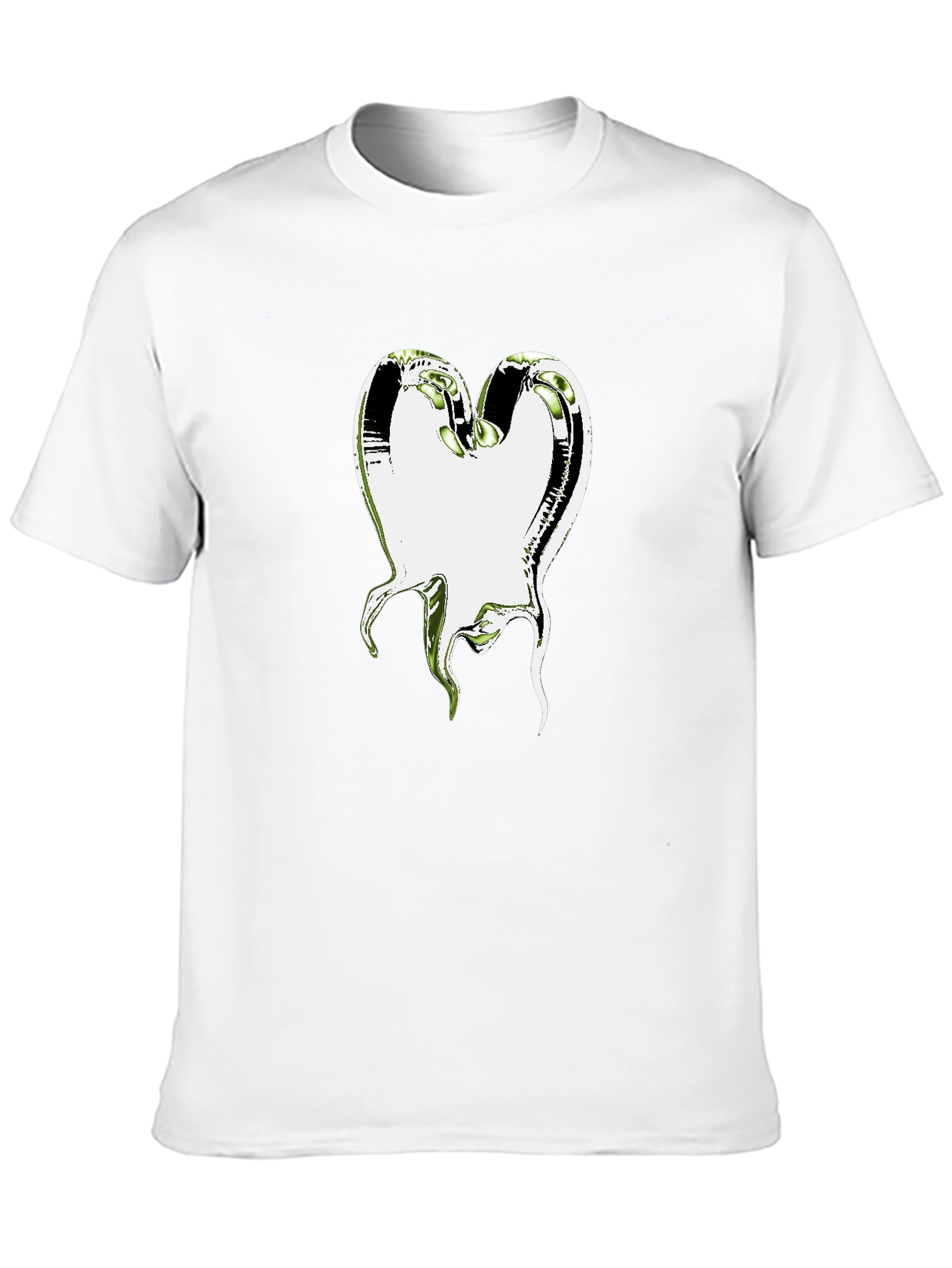 Abstract Heart Graphic T-Shirt - Black Cotton Tee