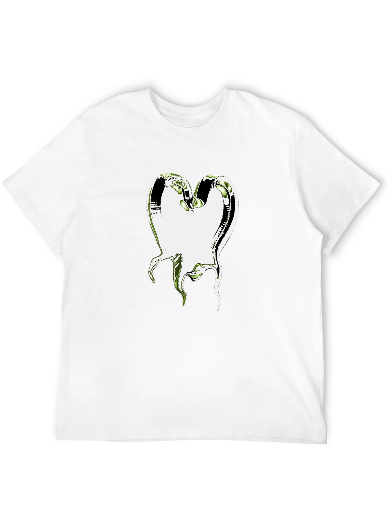 Abstract Heart Graphic T-Shirt - Black Cotton Tee