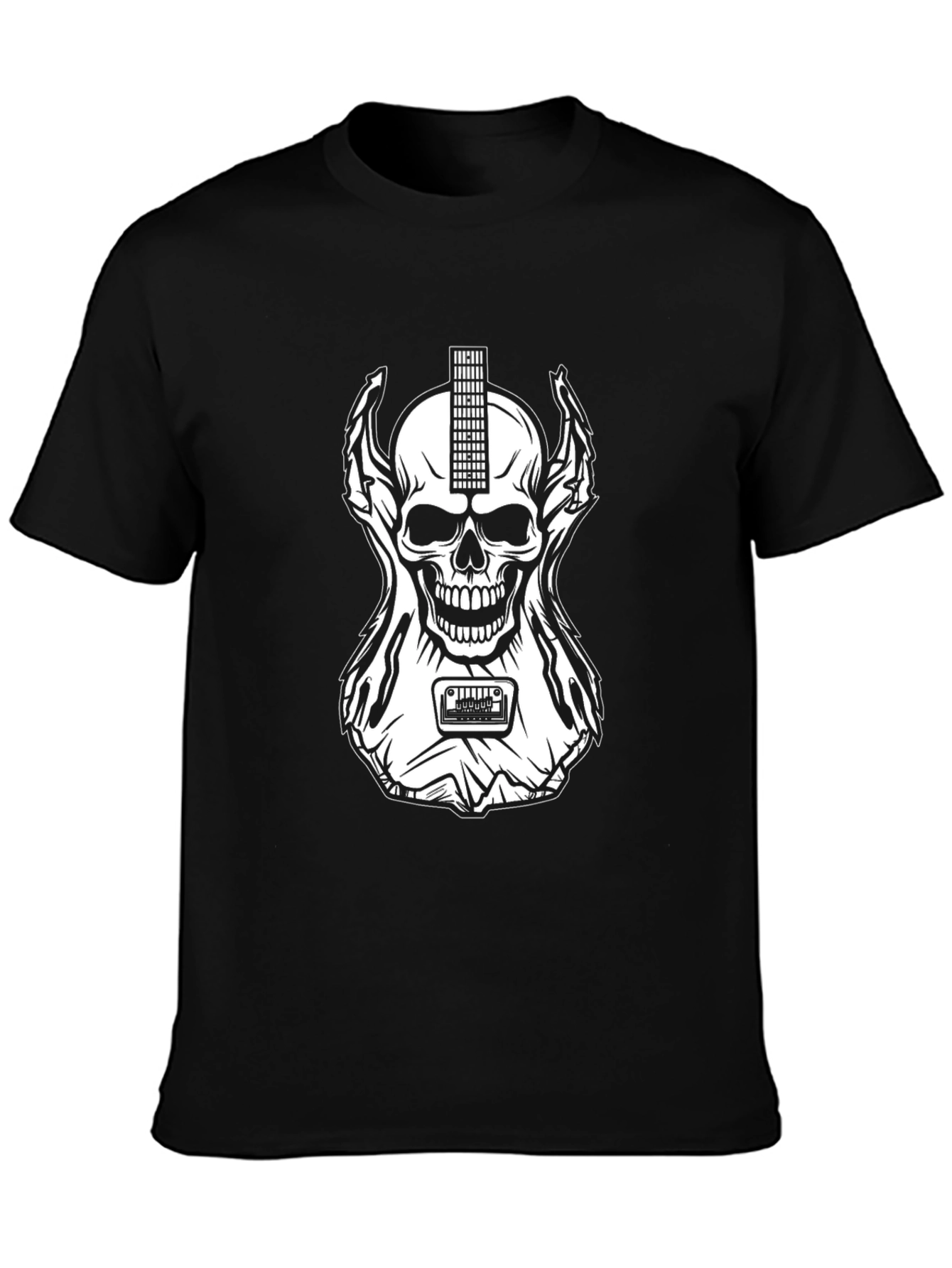Skull Guitar Graphic T-Shirt - Rocker Style