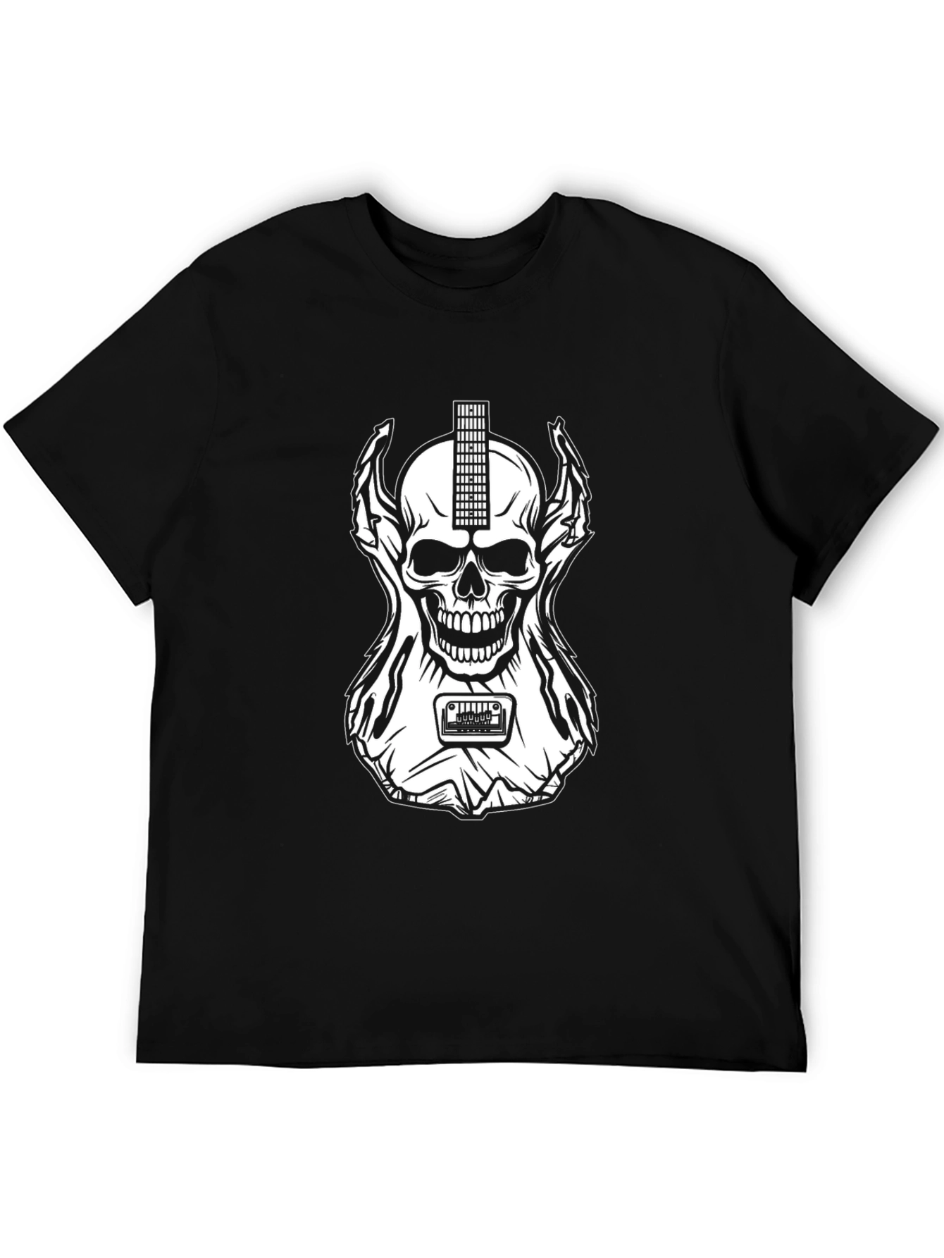 Skull Guitar Graphic T-Shirt - Rocker Style