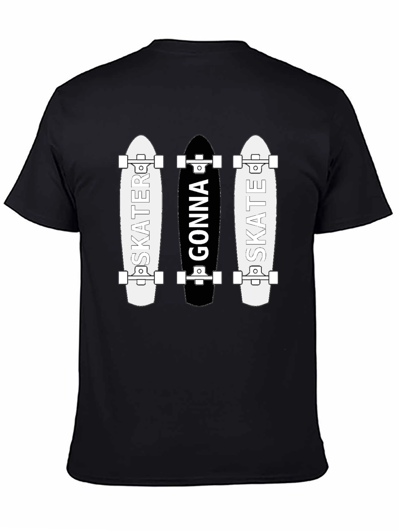 Skater Gonna Skate Graphic Tee - Black Cotton T-Shirt