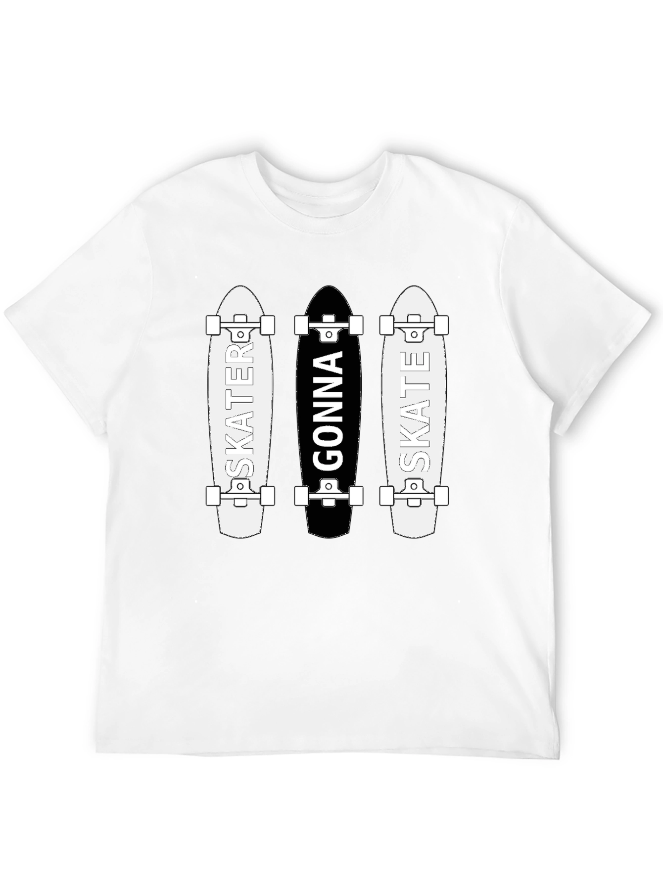 Skater Gonna Skate Graphic Tee - Black Cotton T-Shirt
