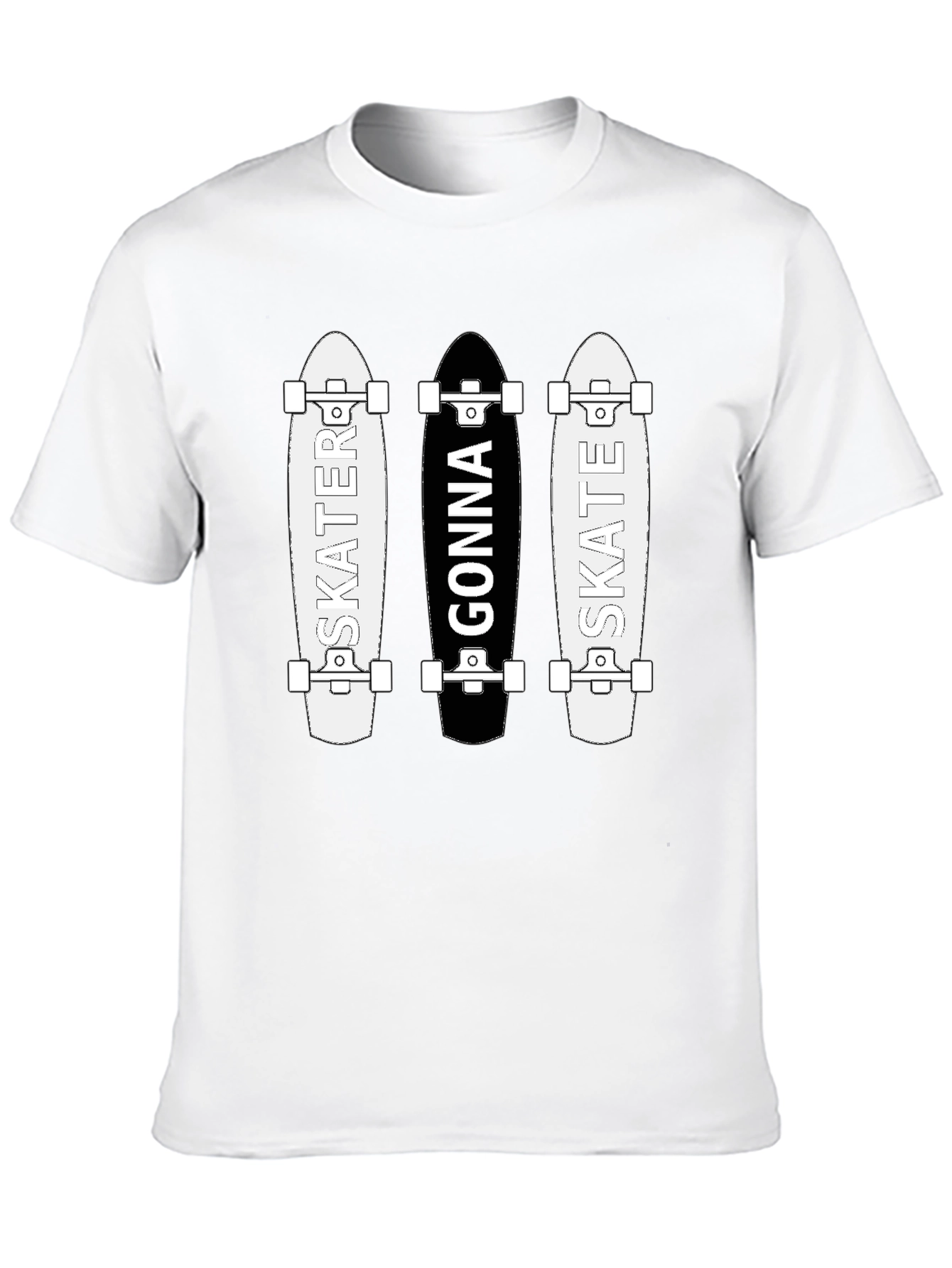 Skater Gonna Skate Graphic Tee - Black Cotton T-Shirt