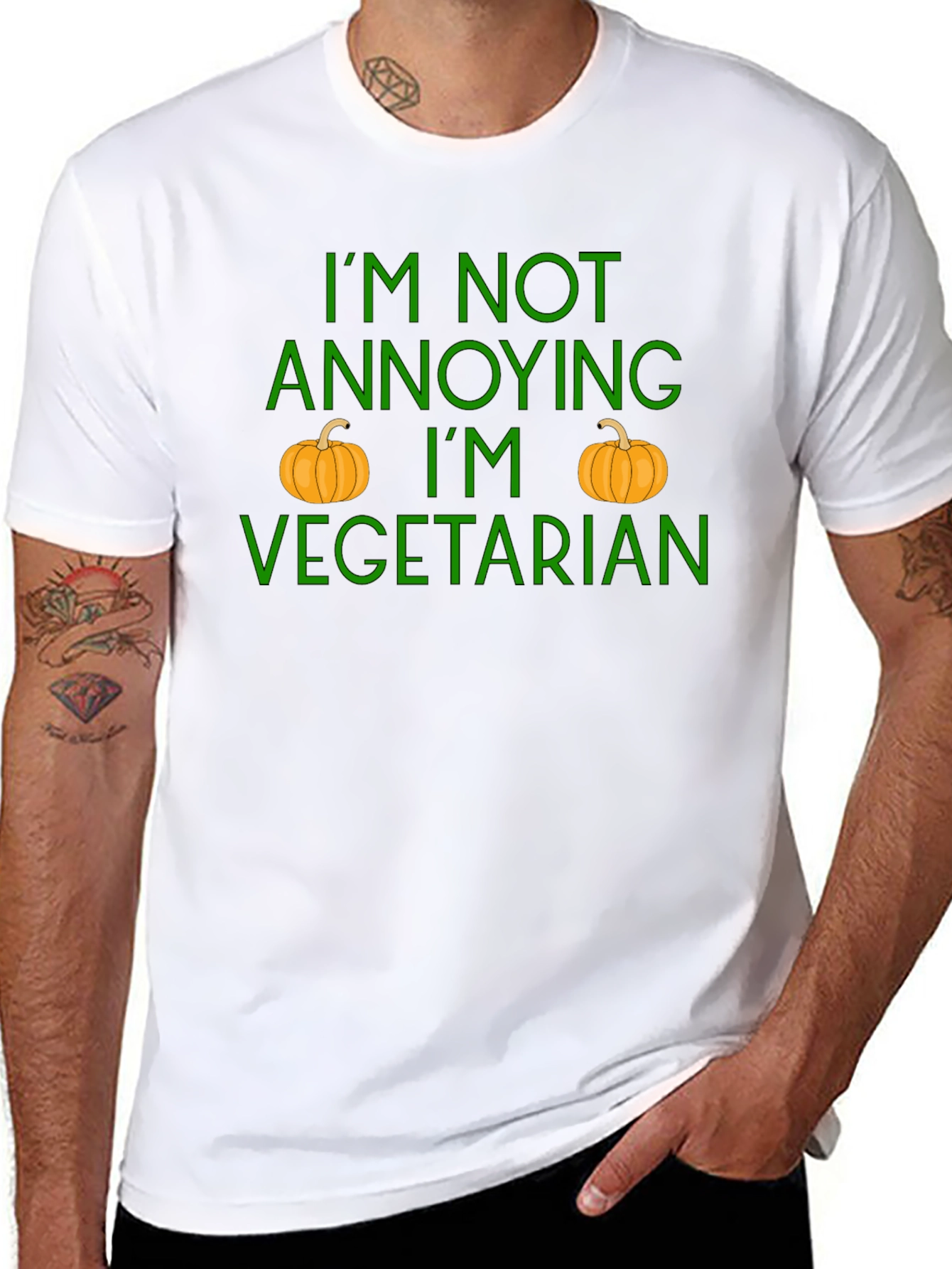 Vegetarian Pumpkin T-Shirt - Im Not Annoying