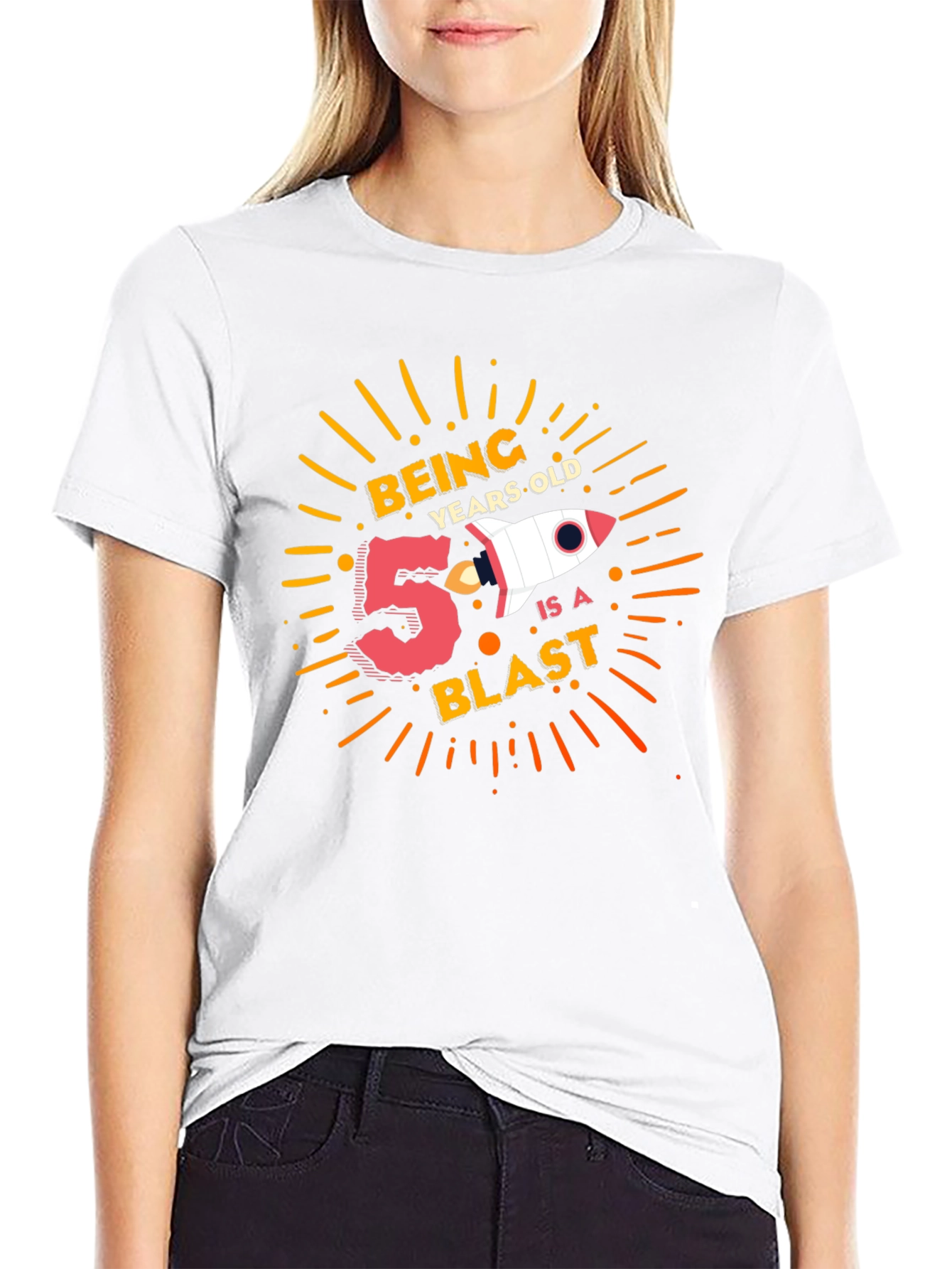 5 Year Old Birthday Blast Black T-Shirt