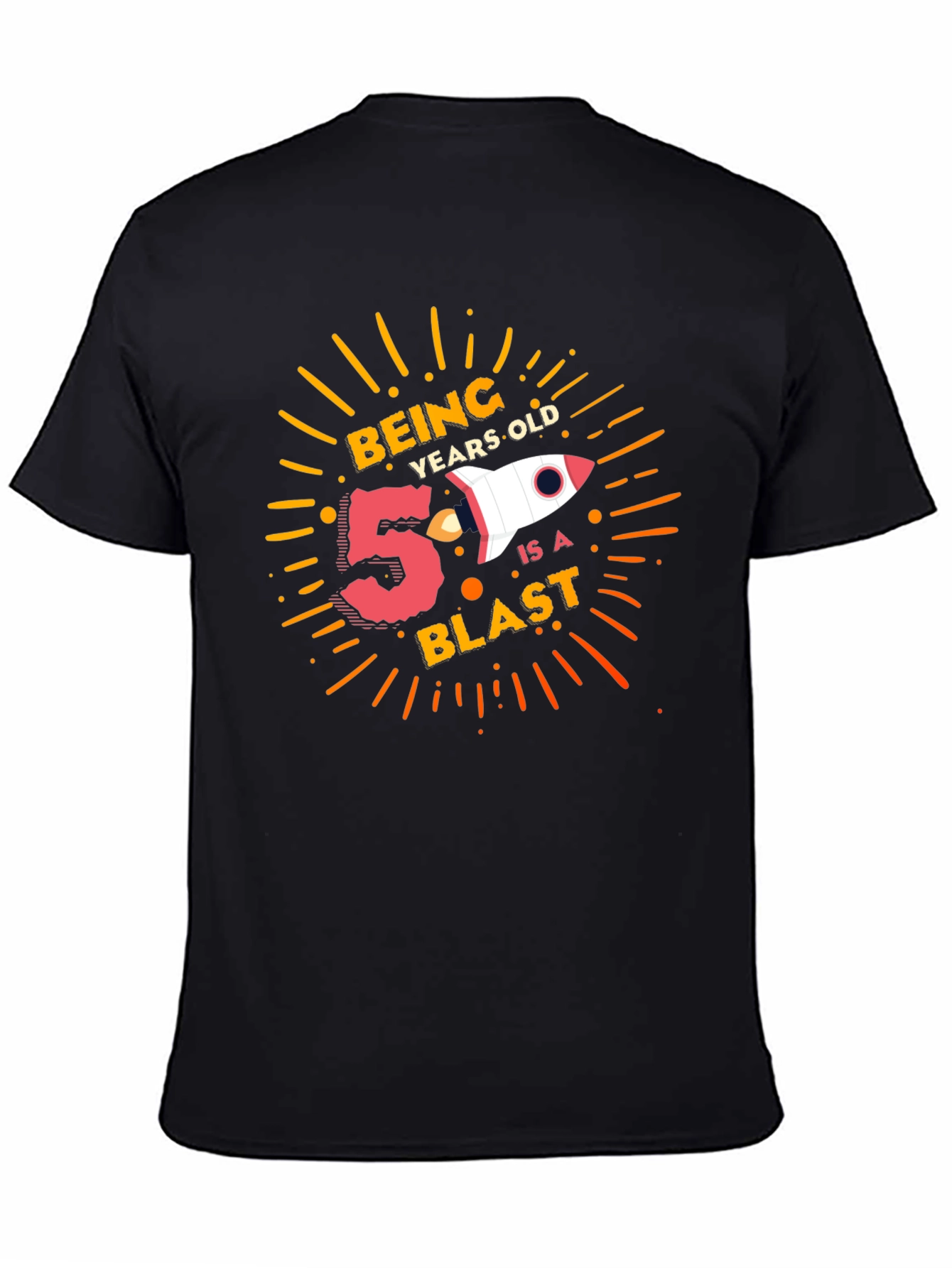 5 Year Old Birthday Blast Black T-Shirt