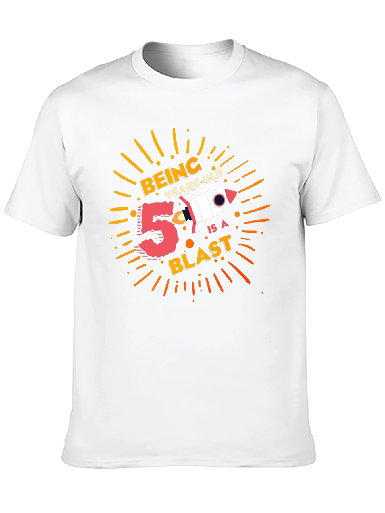 5 Year Old Birthday Blast Black T-Shirt