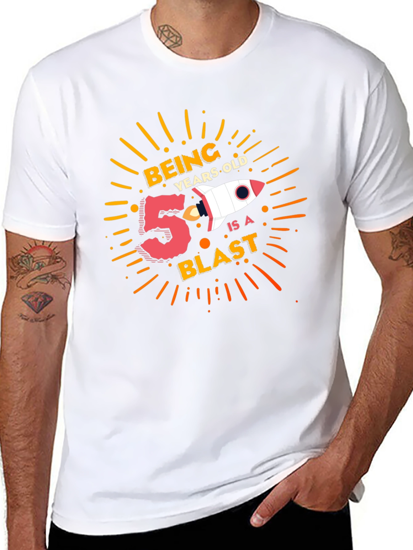 5 Year Old Birthday Blast Black T-Shirt