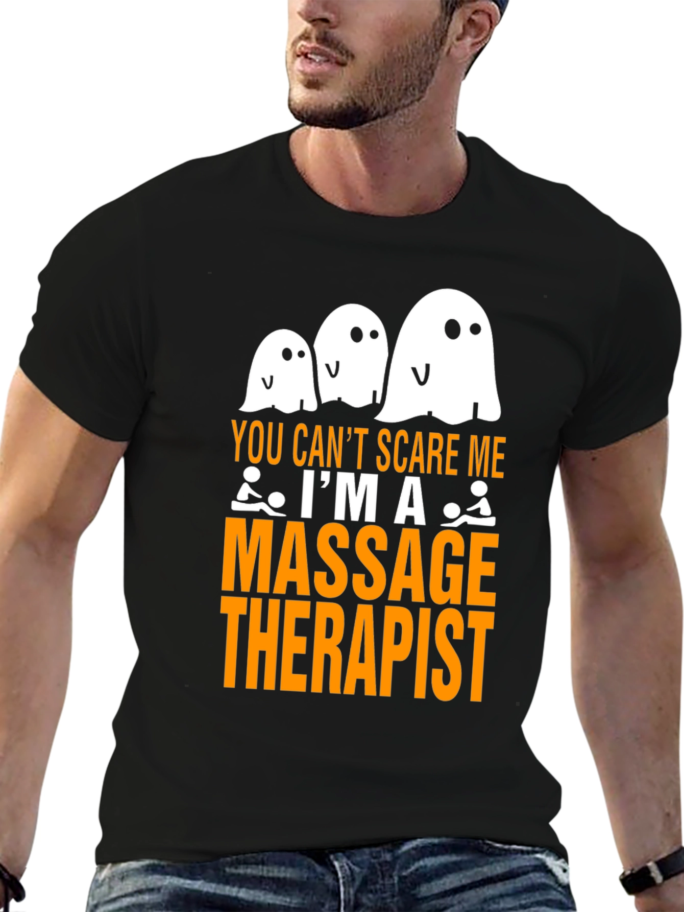Massage Therapist Halloween Ghost T-Shirt
