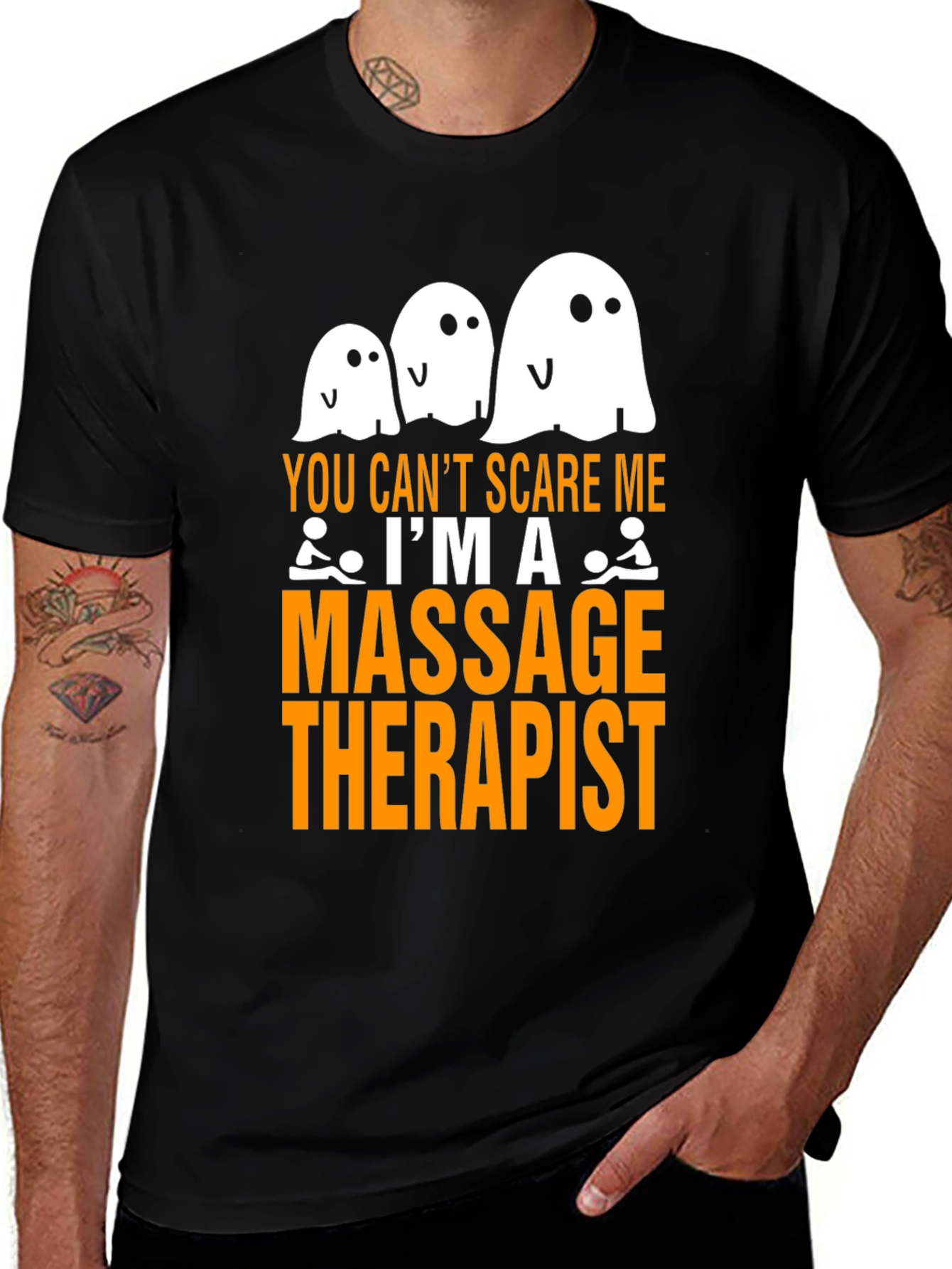 Massage Therapist Halloween Ghost T-Shirt