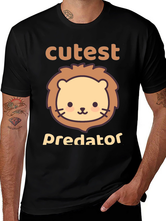 Cutest Predator Lion Graphic Tee - Black