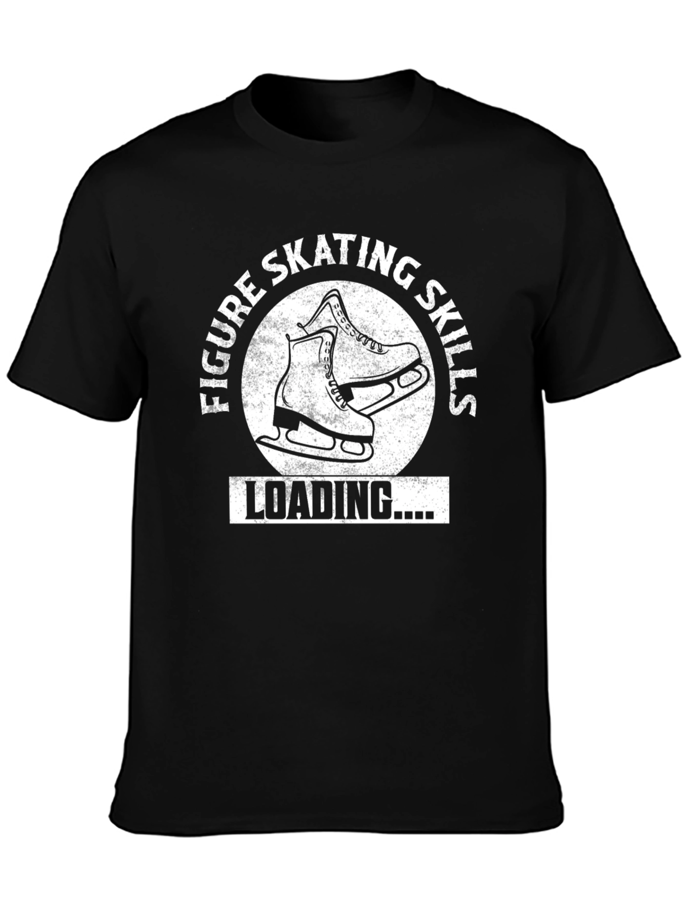 Figure Skating Skills Loading T-Shirt Black Cotton