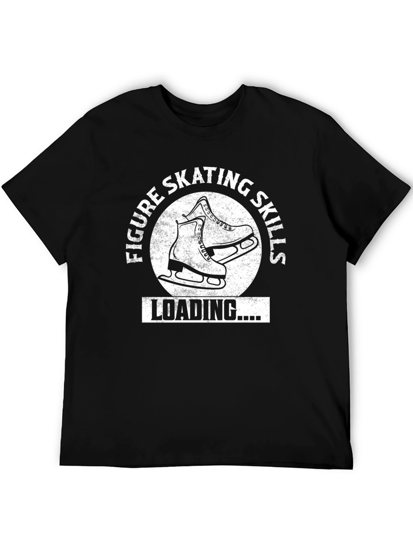 Figure Skating Skills Loading T-Shirt Black Cotton