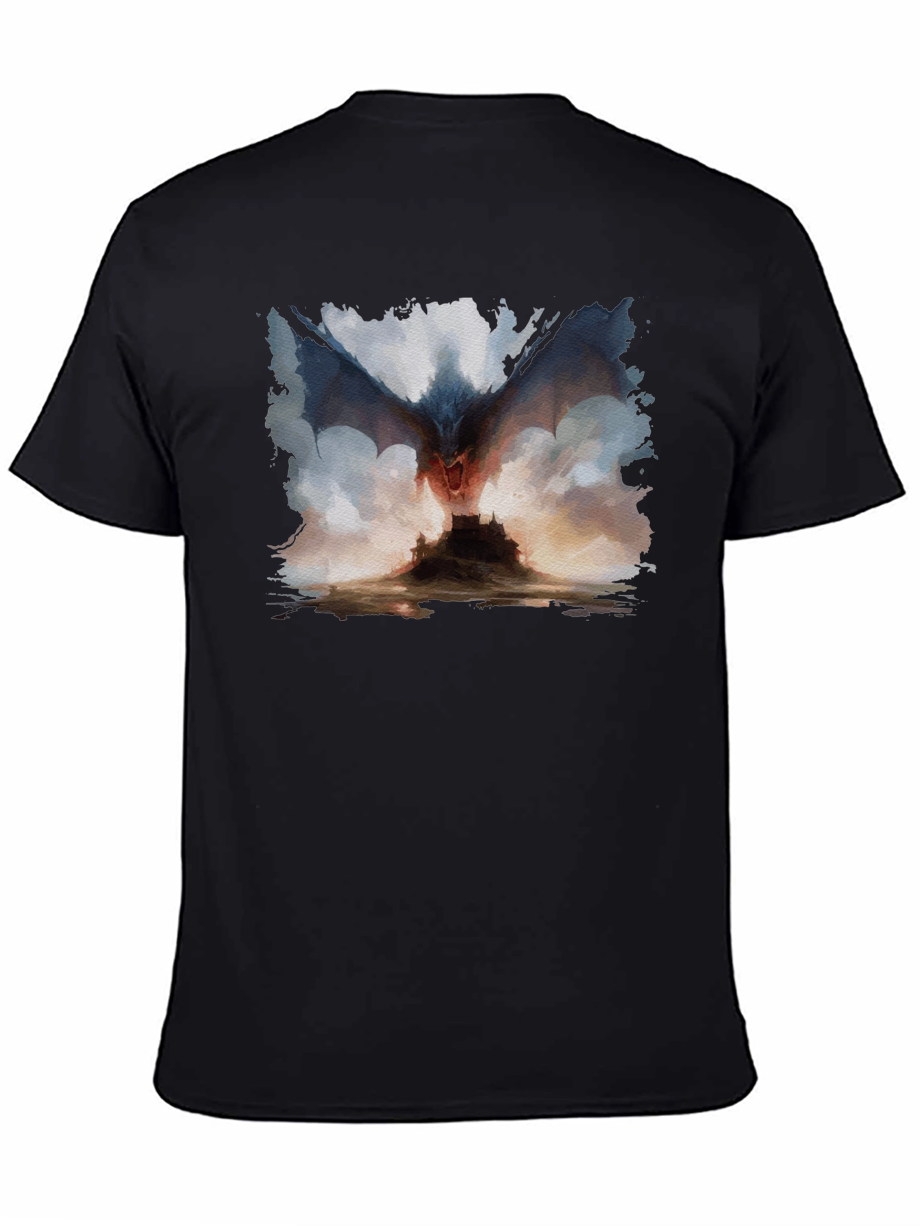 Dragon Castle Graphic Tee - Mens Black T-Shirt