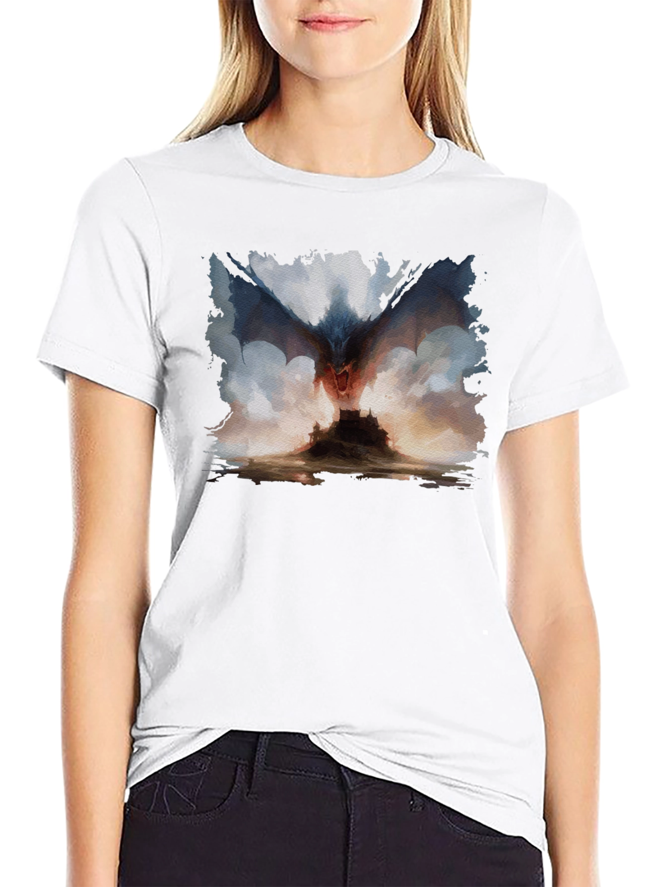 Dragon Castle Graphic Tee - Mens Black T-Shirt