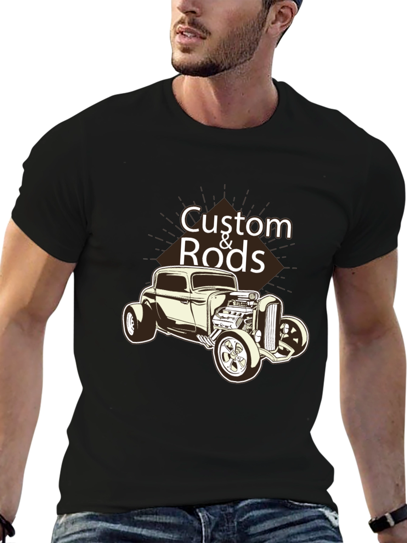 Custom Rods Graphic T-Shirt - Black