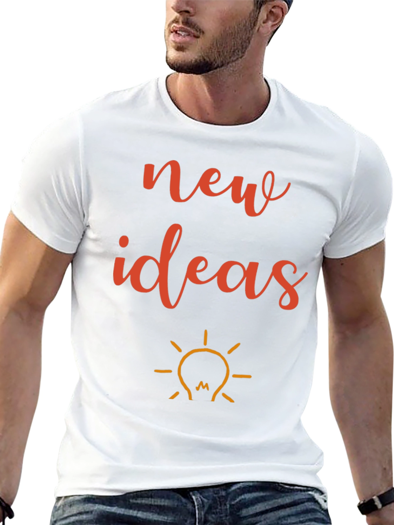 New Ideas Graphic Tee - Black Cotton T-Shirt