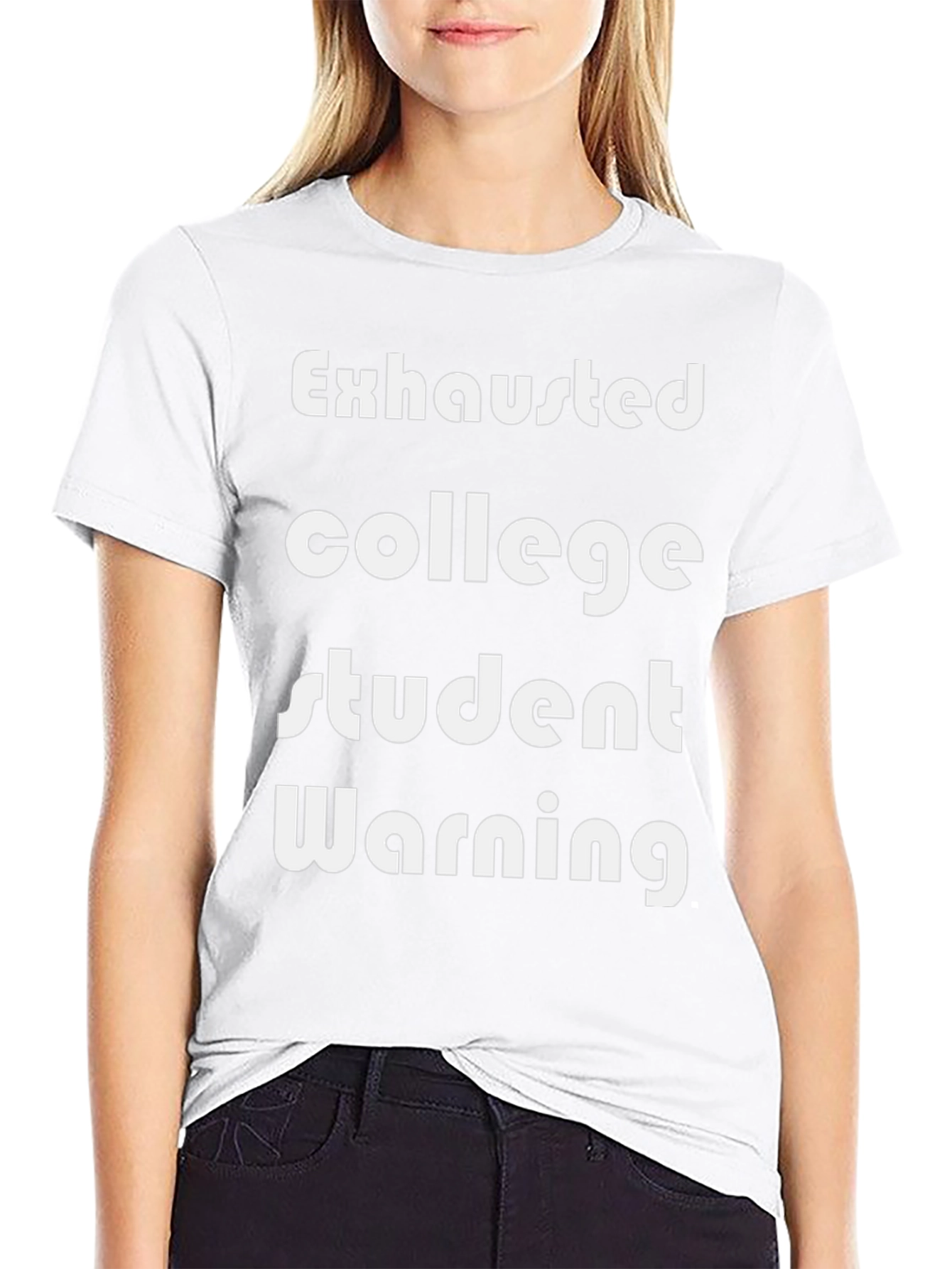 Exhausted College Student T-Shirt - Funny Warning Tee