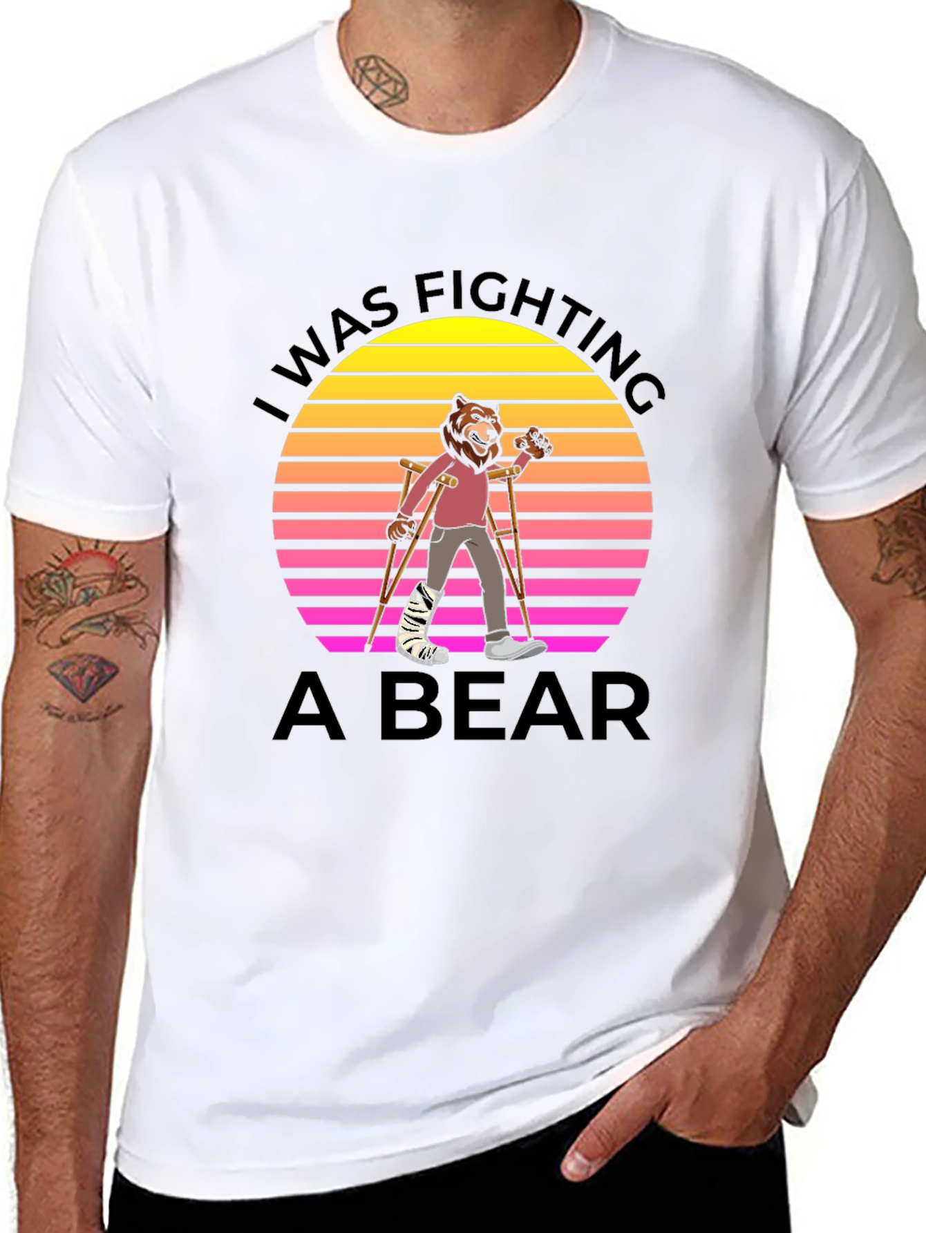 I Was Fighting A Bear Graphic T-Shirt