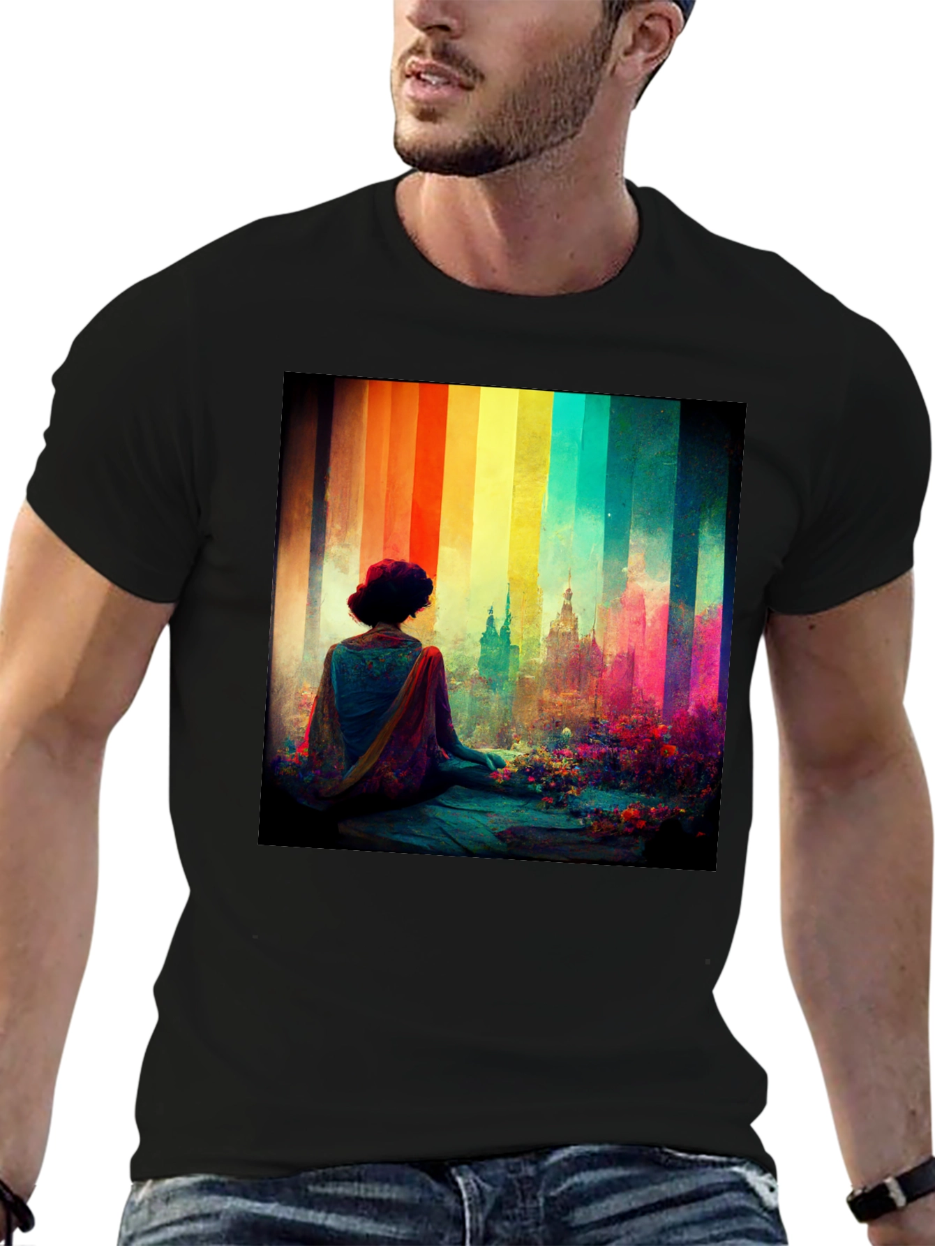 Rainbow Cityscape Graphic Tee