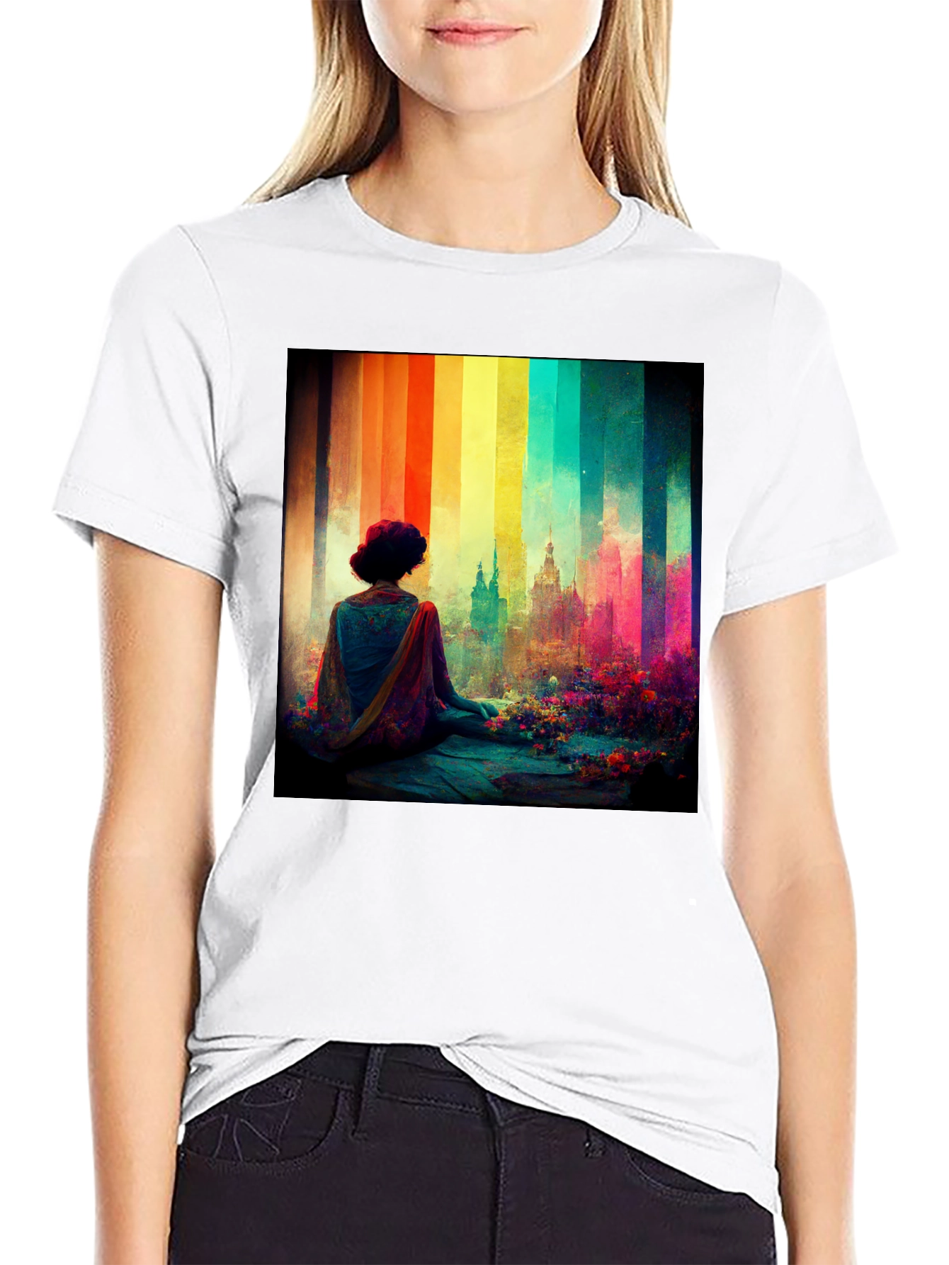 Rainbow Cityscape Graphic Tee