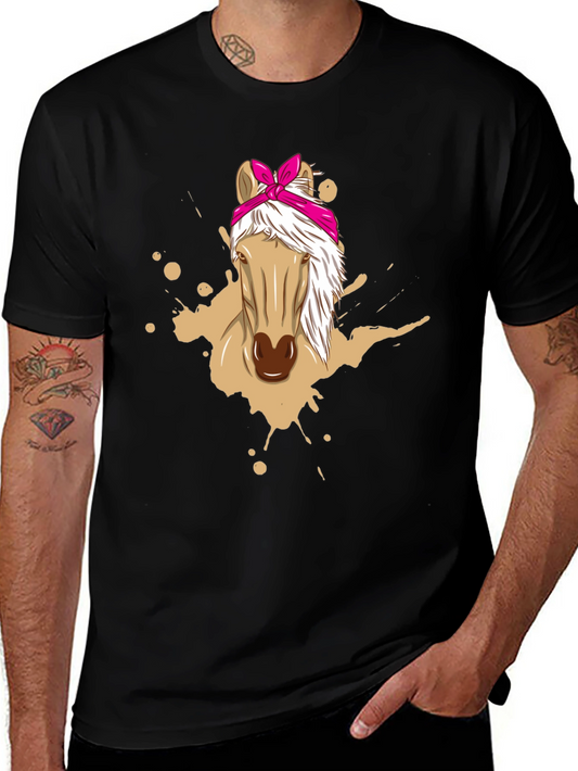 Horse Bandana Graphic Tee - Mens Black T-Shirt