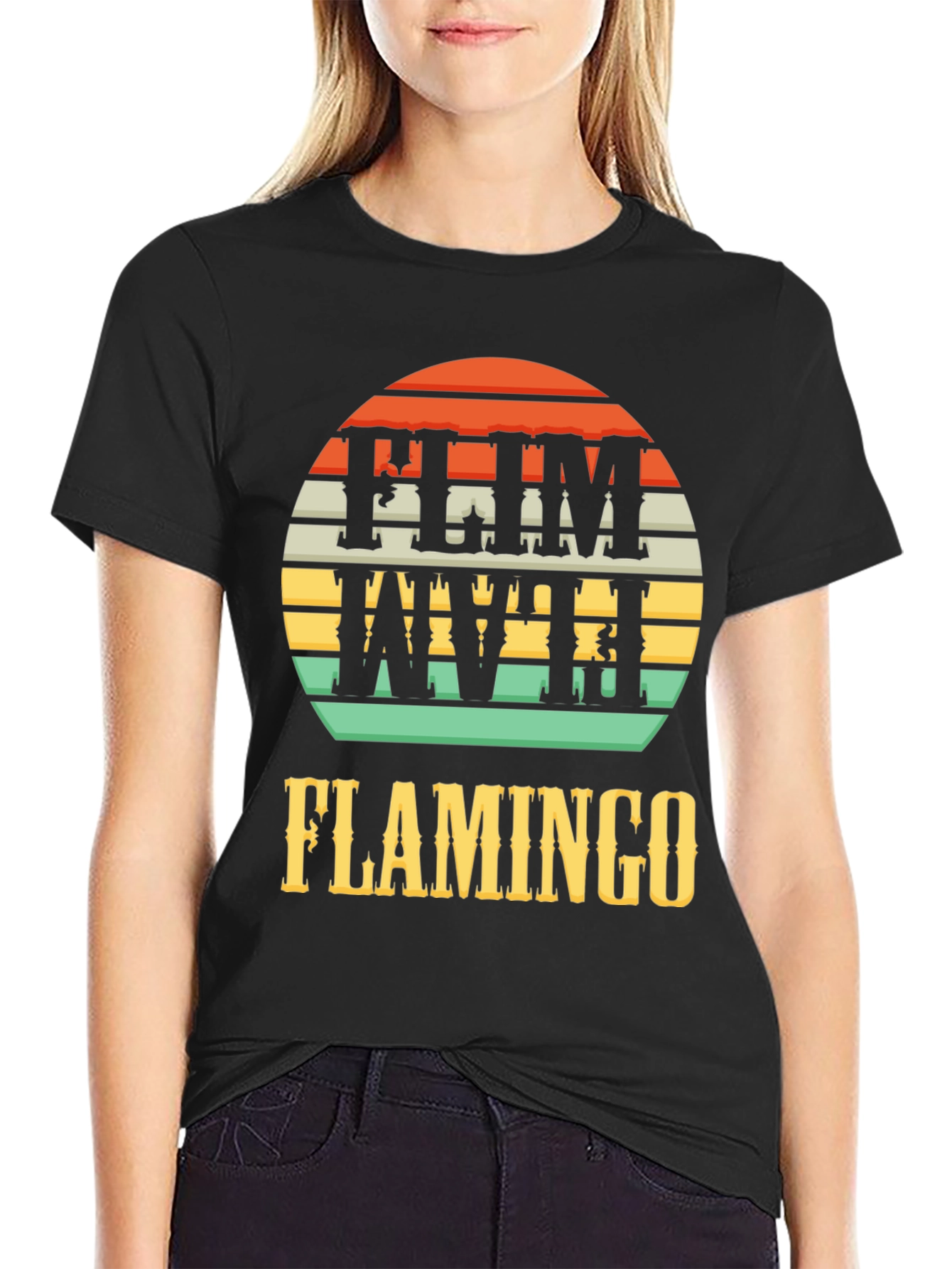 Retro Flamingo Graphic Tee - Tropical Style