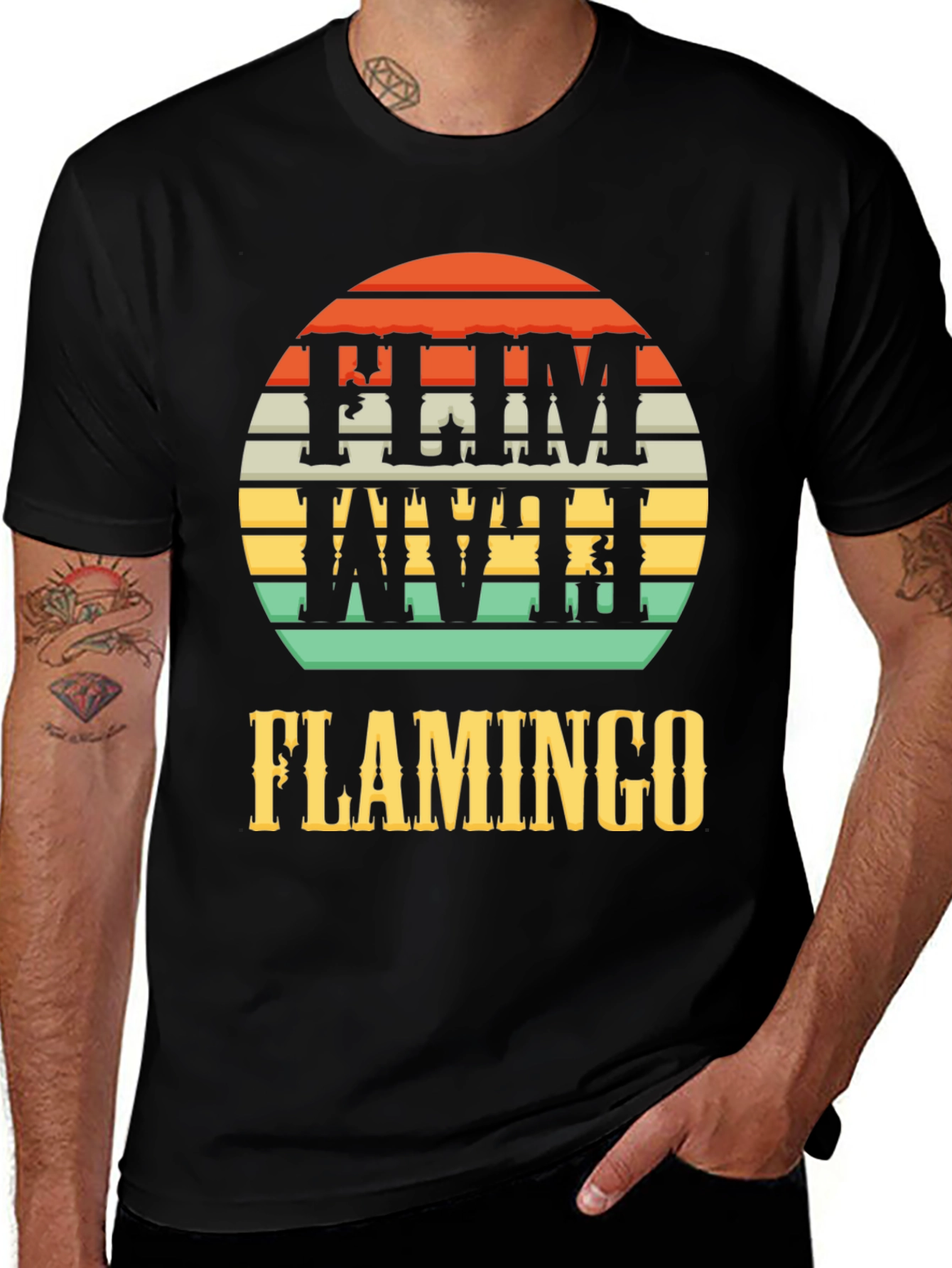 Retro Flamingo Graphic Tee - Tropical Style