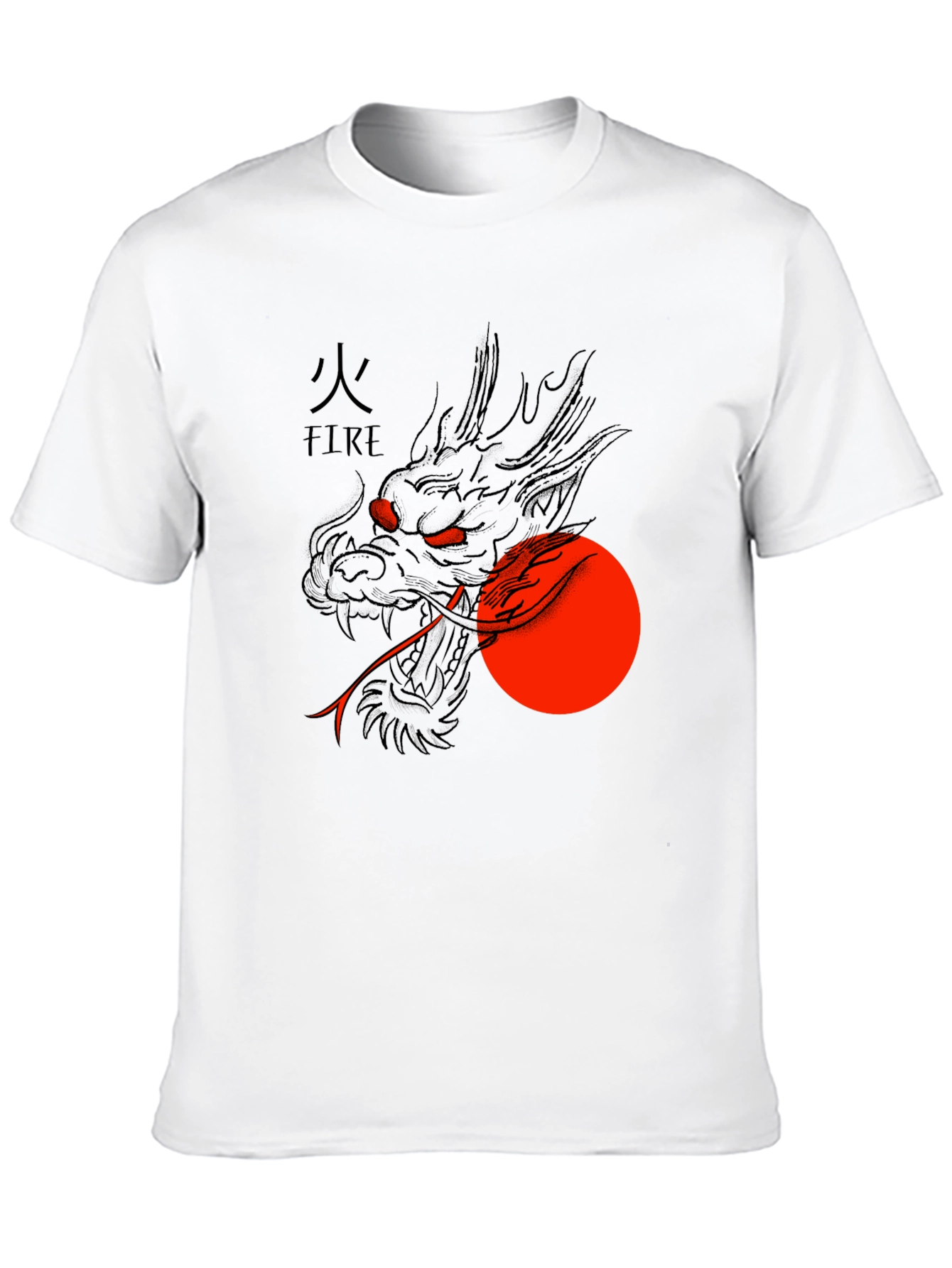 Dragon Fire Graphic Tee - Black Cotton Blend