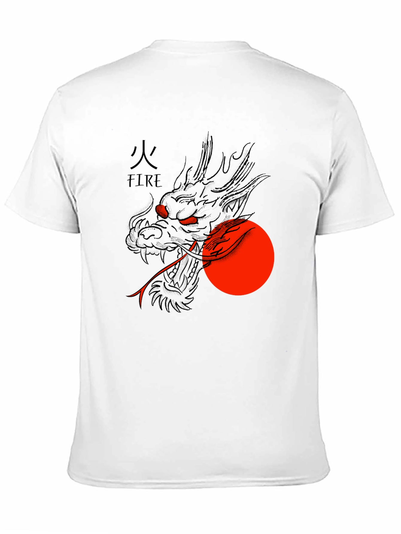 Dragon Fire Graphic Tee - Black Cotton Blend