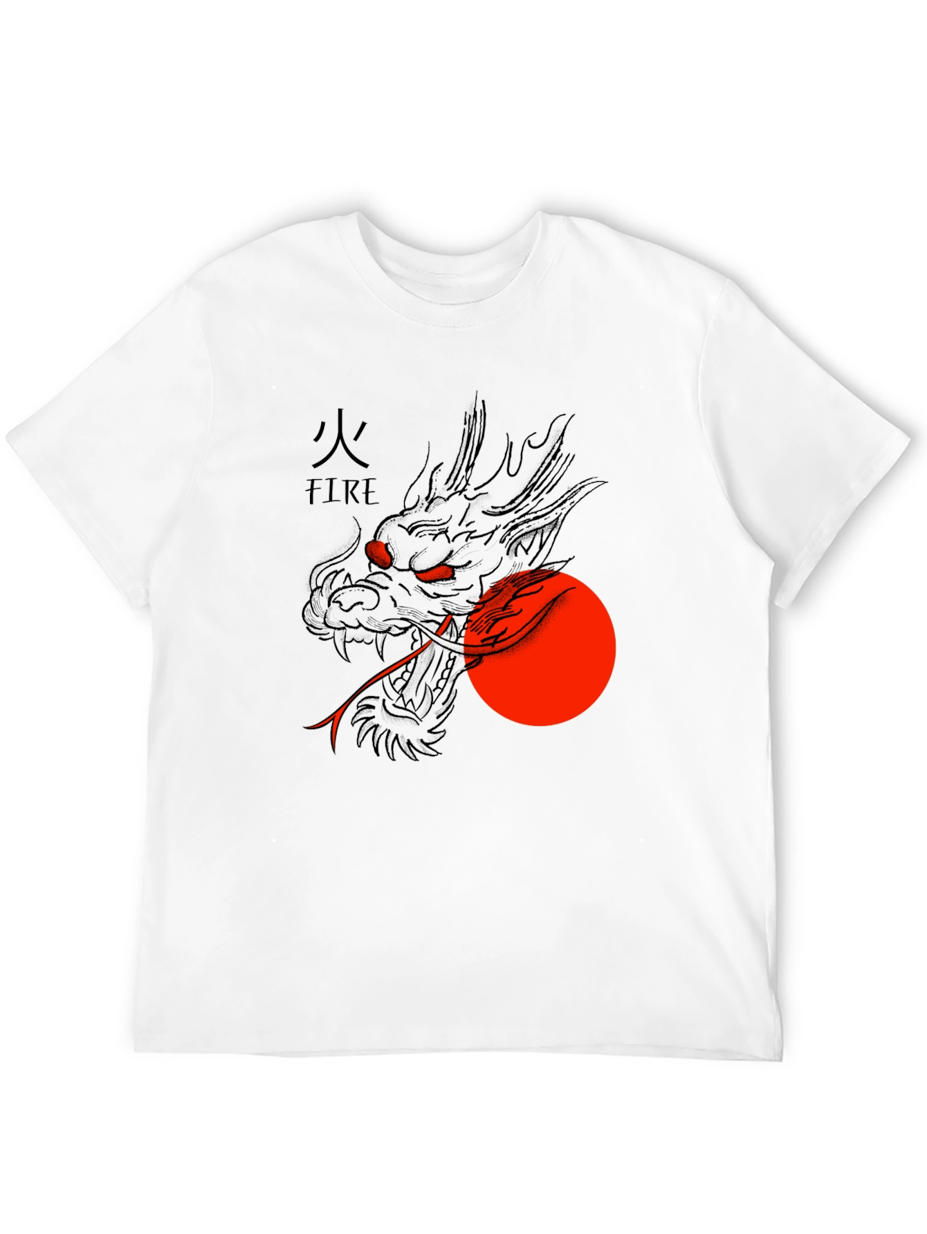 Dragon Fire Graphic Tee - Black Cotton Blend