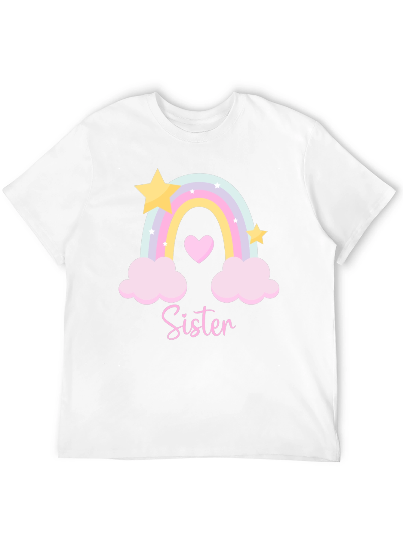 Sister Rainbow Graphic Tee - Cute Matching Family Shirt