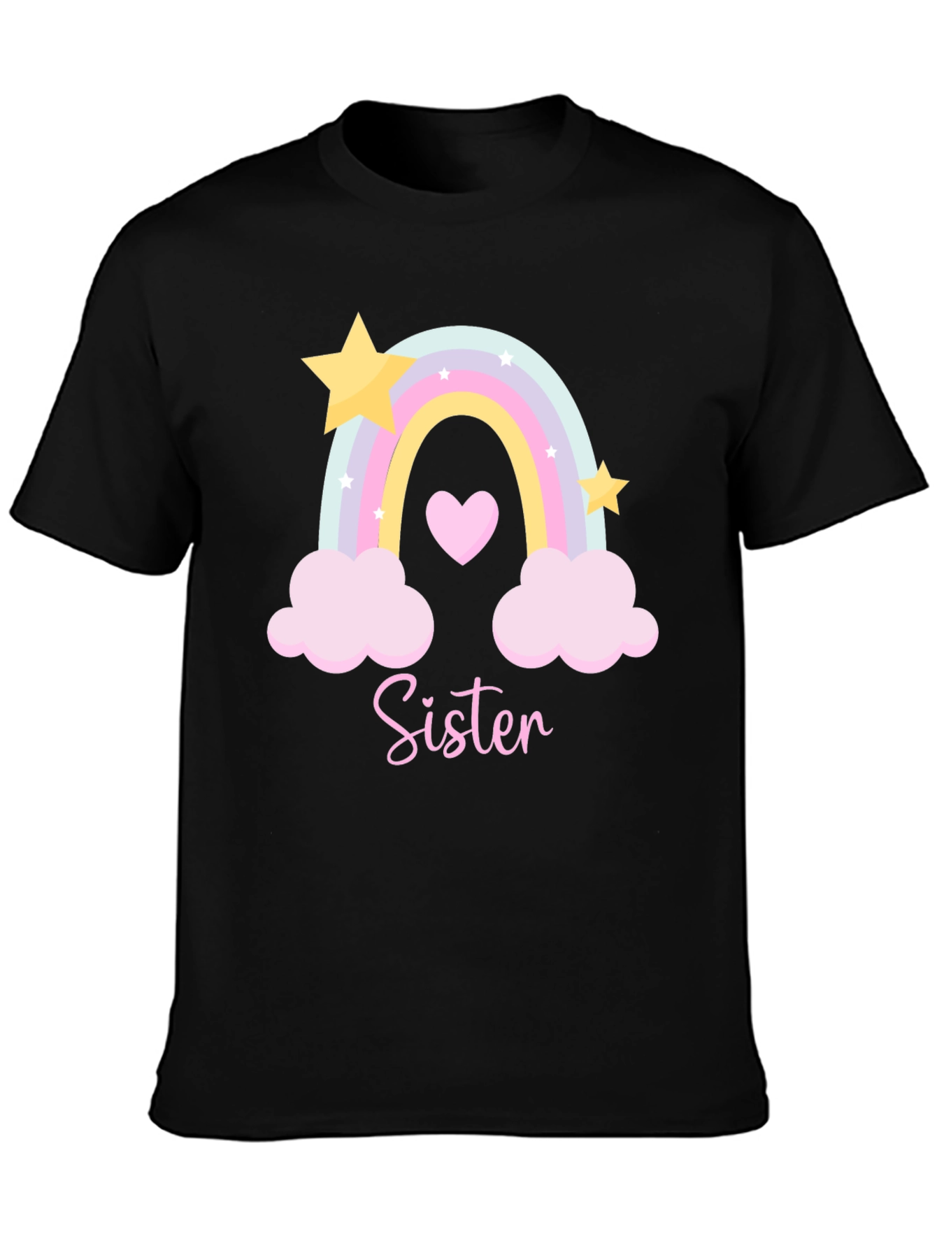 Sister Rainbow Graphic Tee - Cute Matching Family Shirt