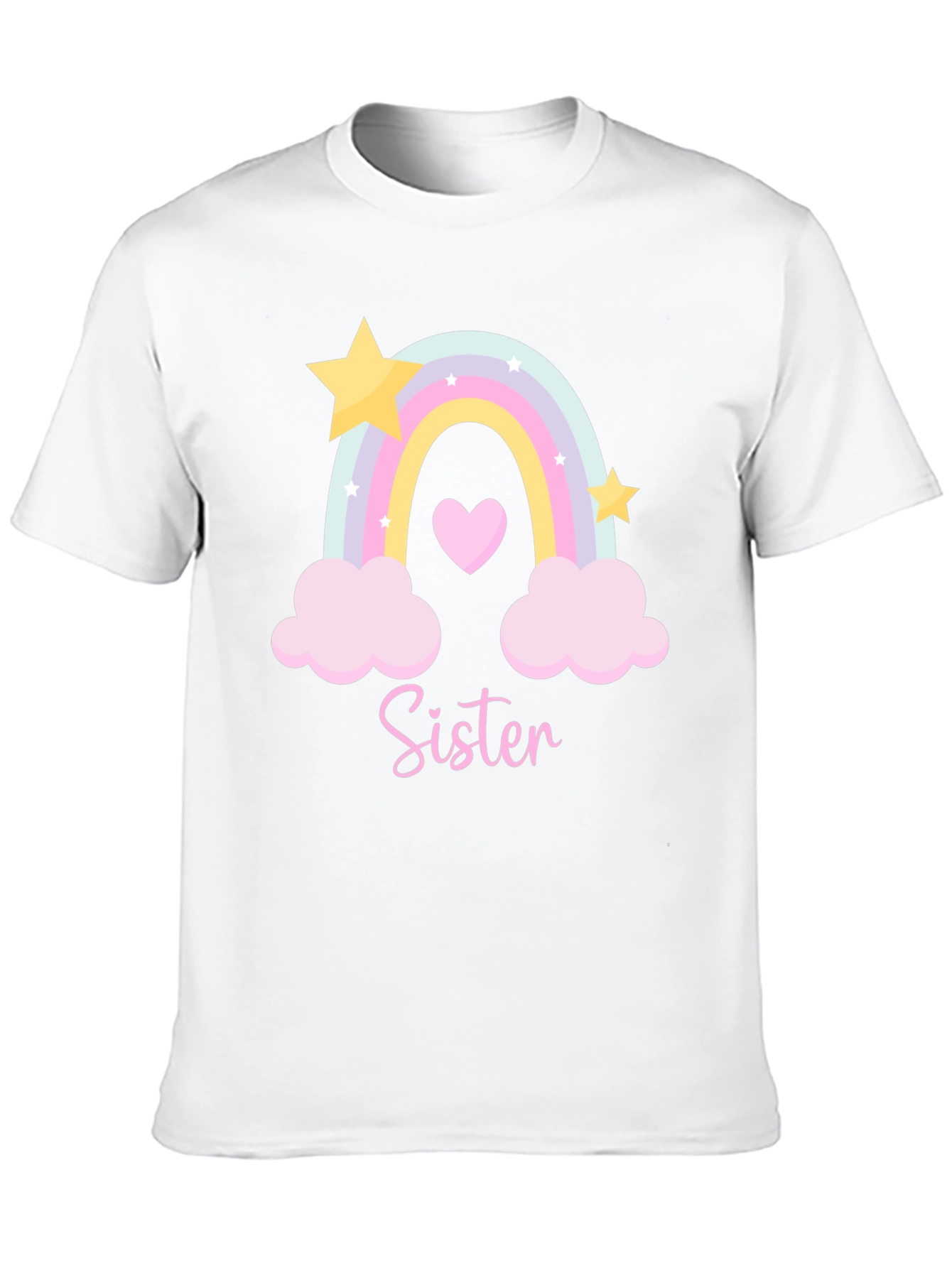 Sister Rainbow Graphic Tee - Cute Matching Family Shirt