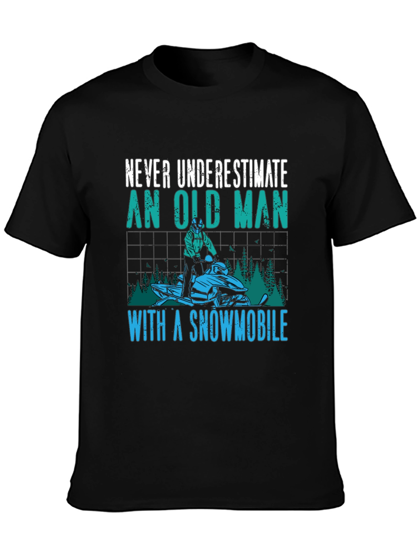 Never Underestimate an Old Man Snowmobile T-Shirt
