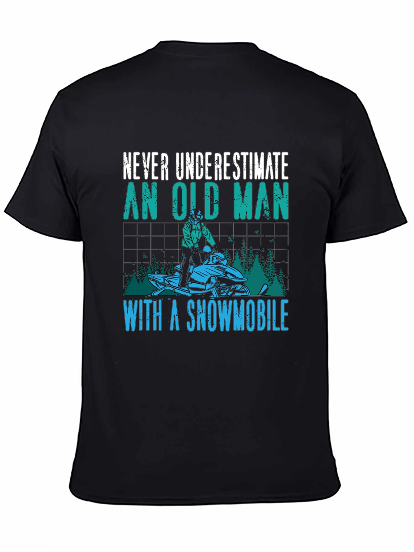 Never Underestimate an Old Man Snowmobile T-Shirt