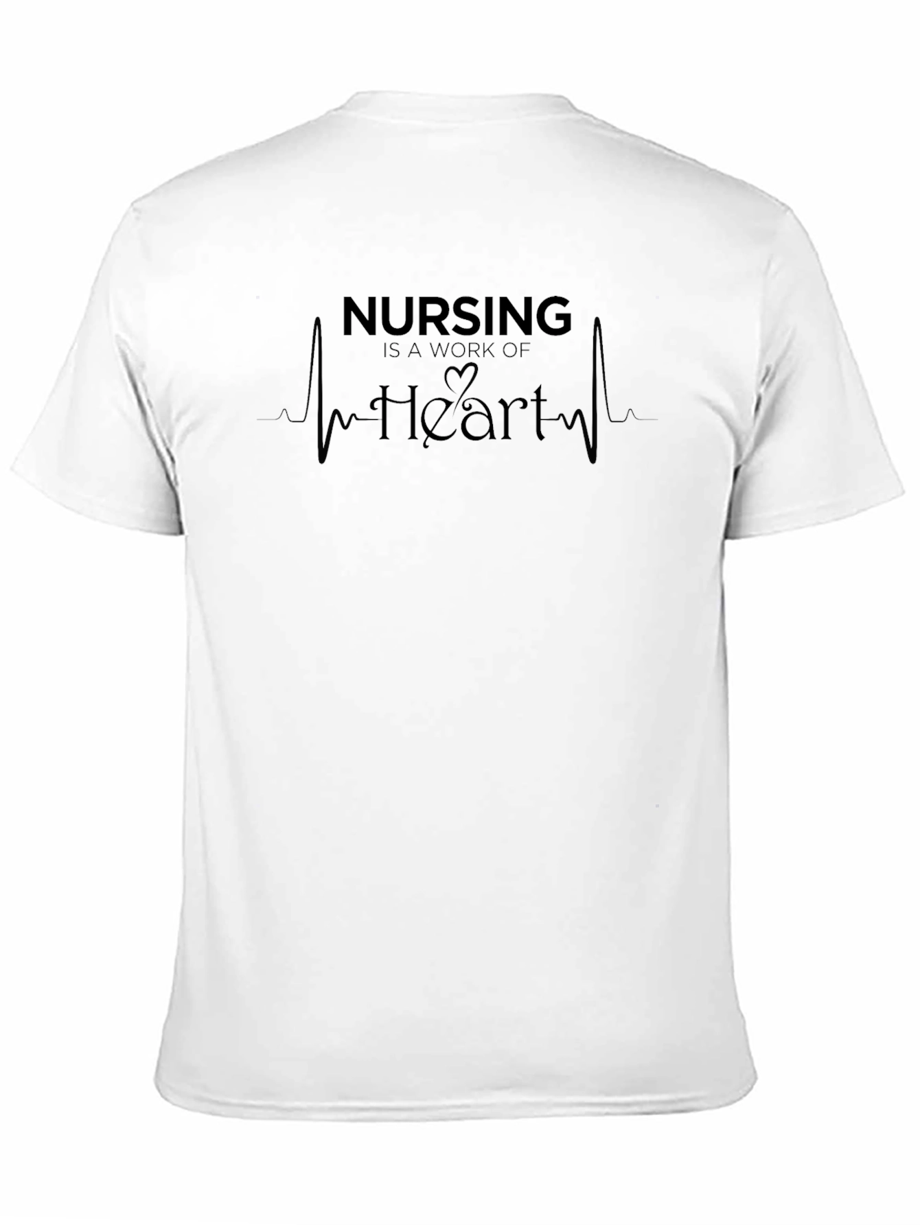 Nursing Heartbeat Graphic Tee - Black Cotton Comfort