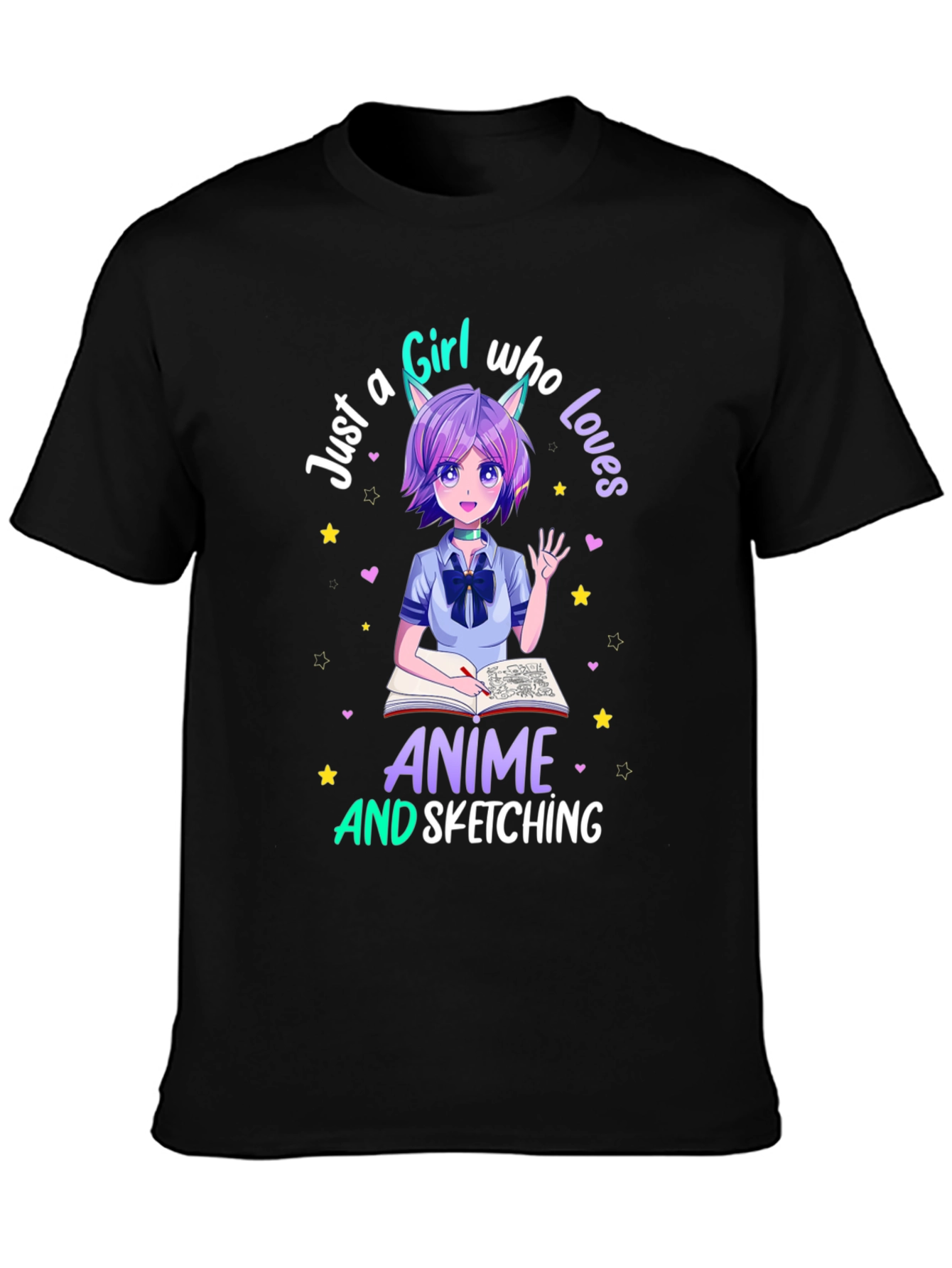 Anime Lover T-Shirt - Sketching Girl Design