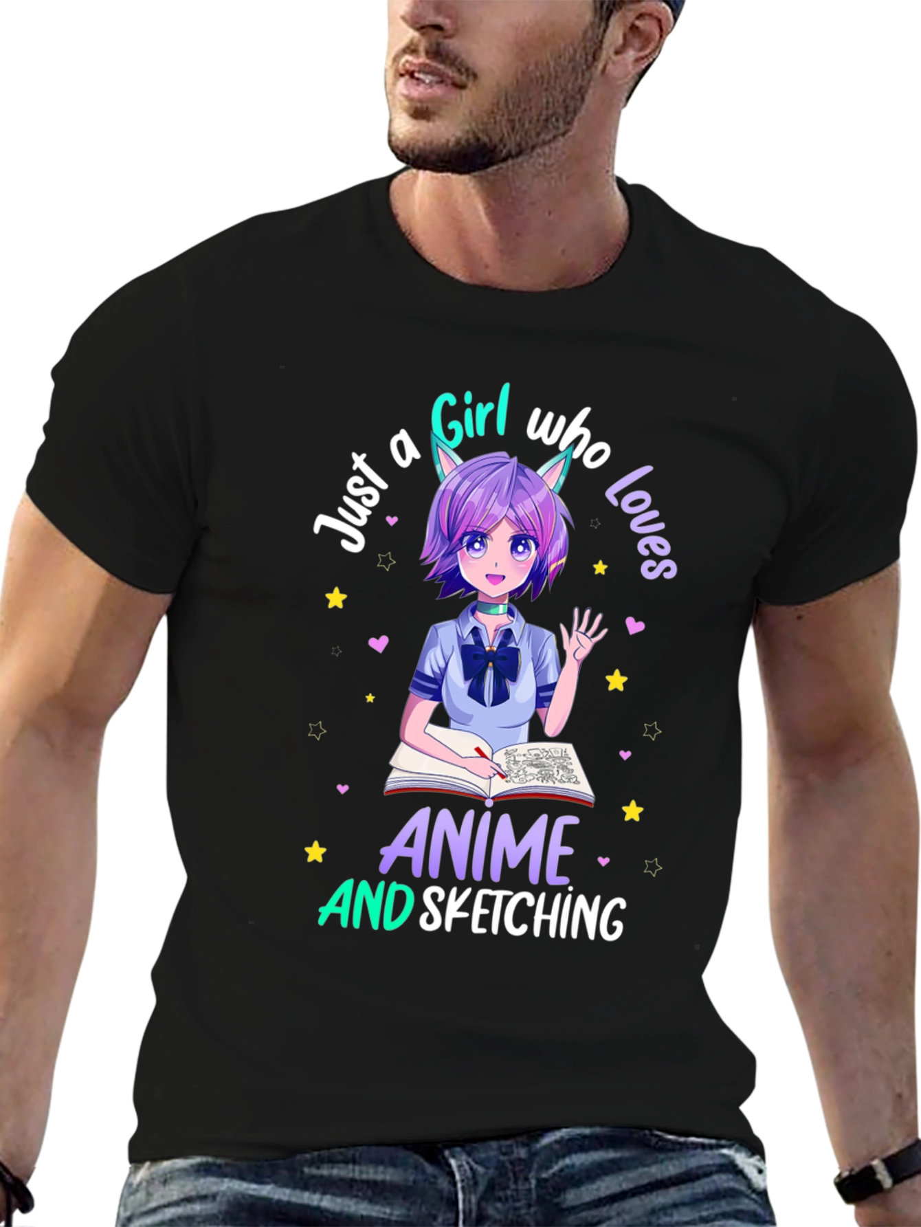 Anime Lover T-Shirt - Sketching Girl Design