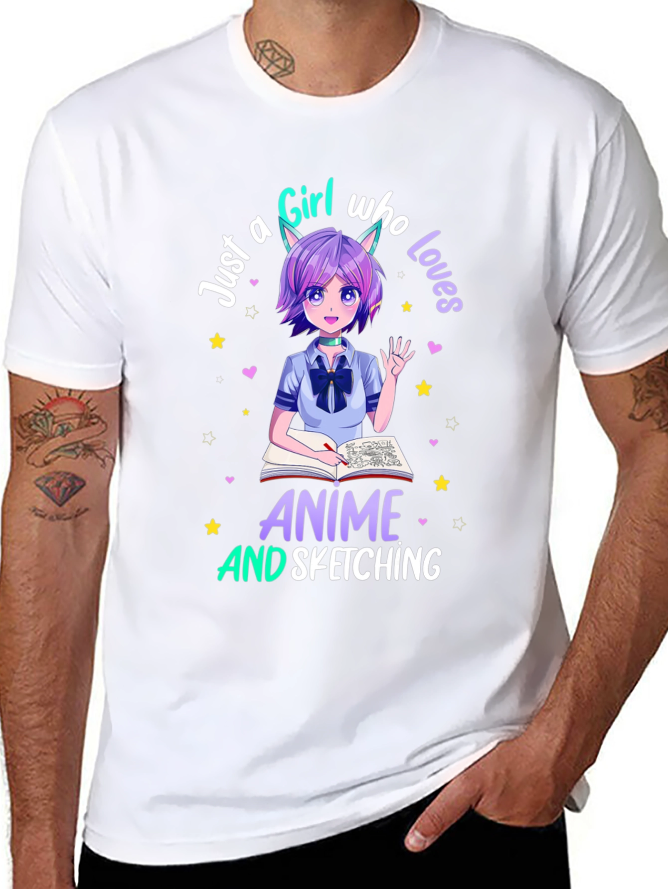 Anime Lover T-Shirt - Sketching Girl Design