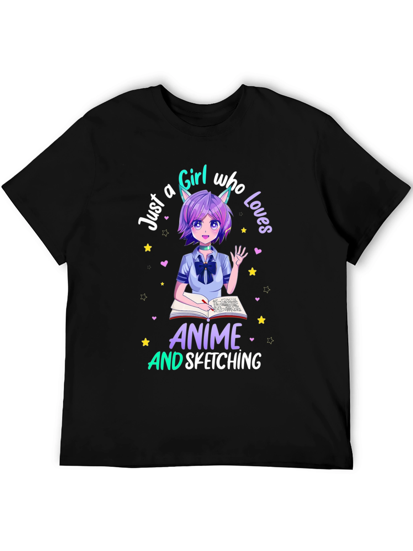 Anime Lover T-Shirt - Sketching Girl Design