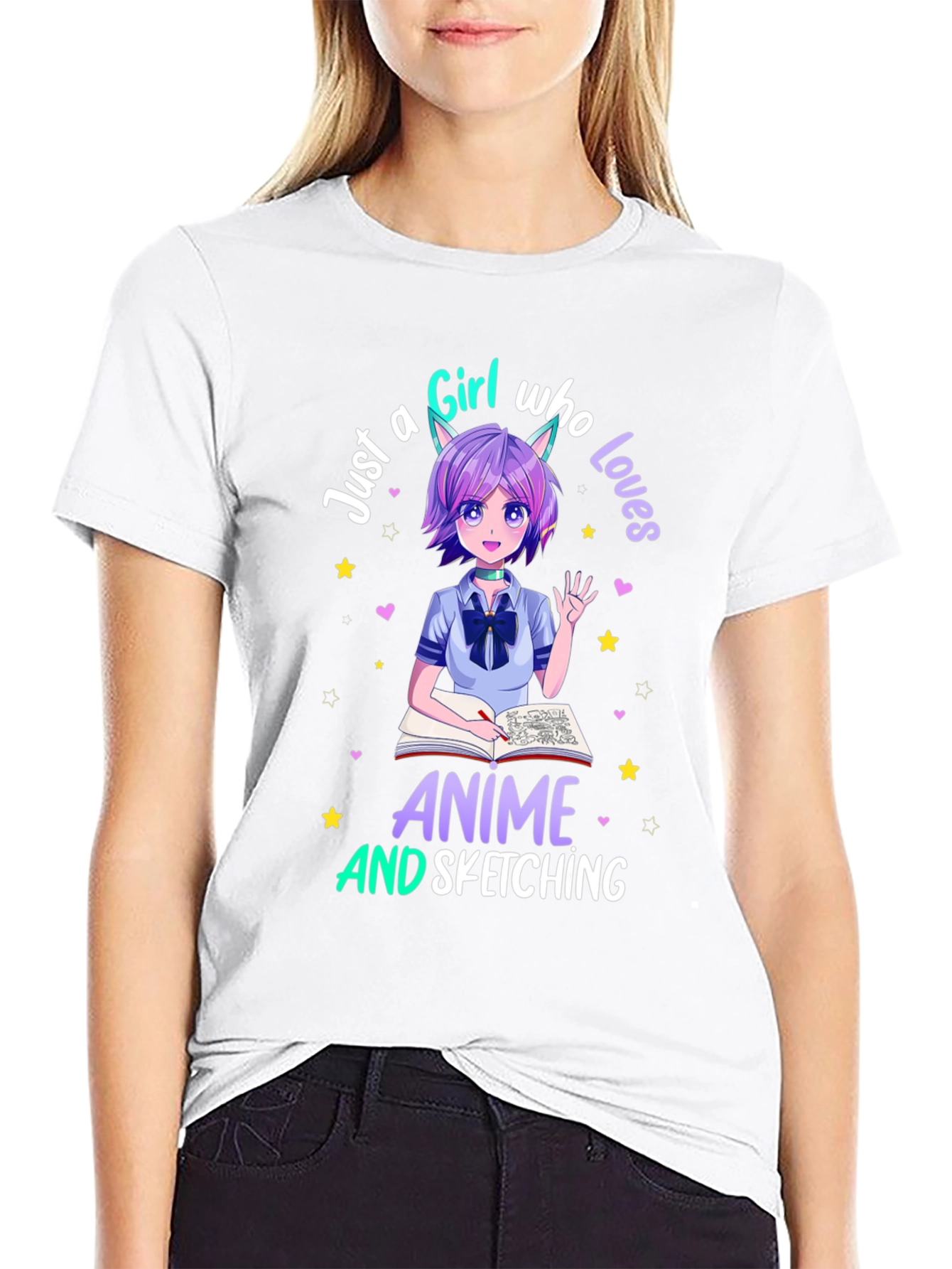 Anime Lover T-Shirt - Sketching Girl Design