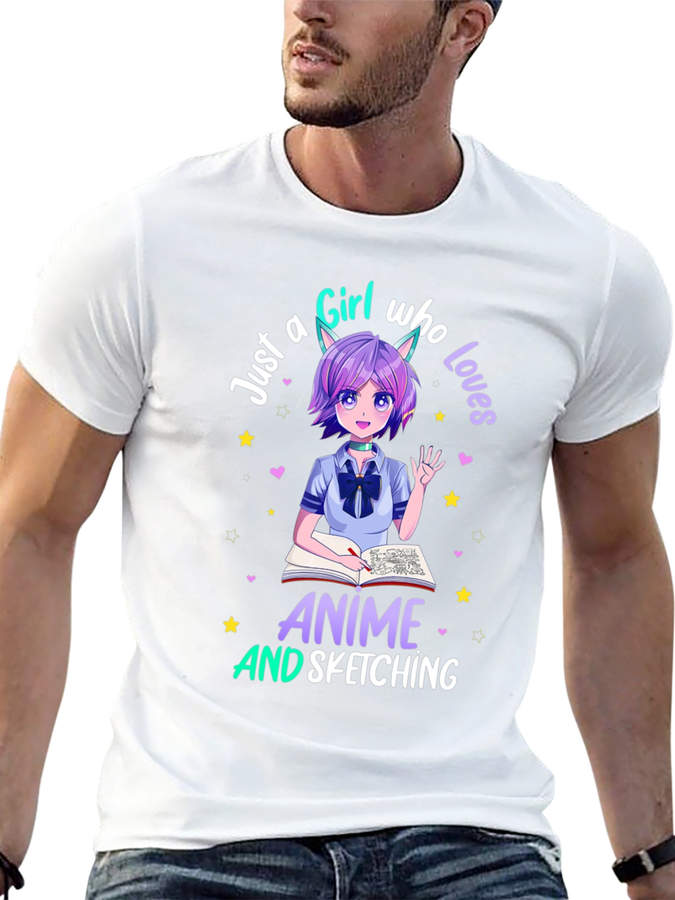 Anime Lover T-Shirt - Sketching Girl Design