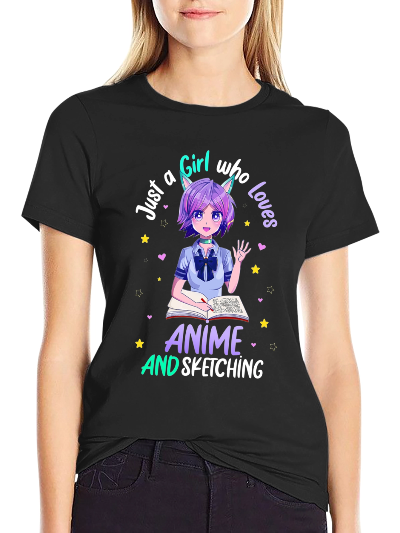 Anime Lover T-Shirt - Sketching Girl Design