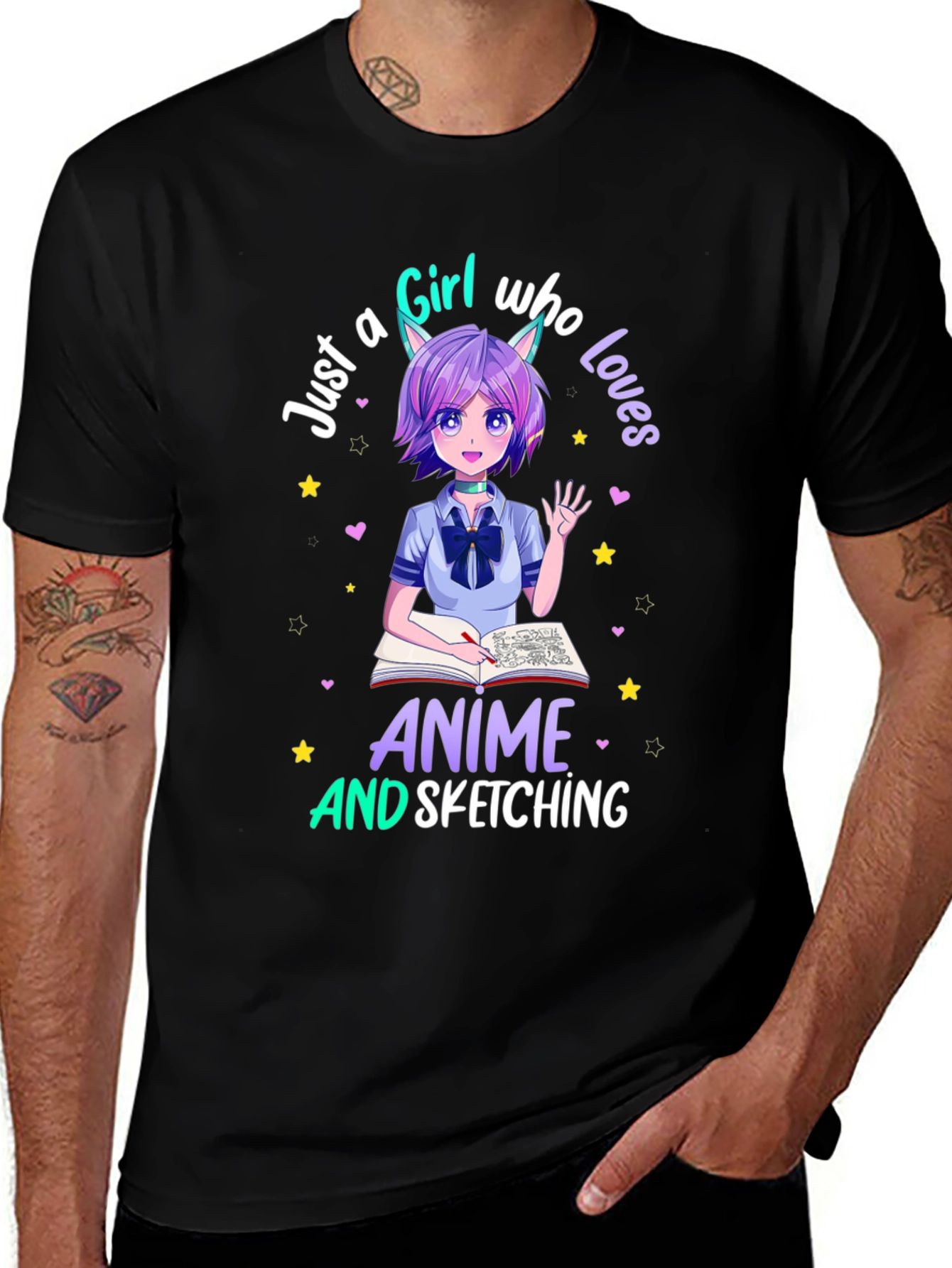 Anime Lover T-Shirt - Sketching Girl Design