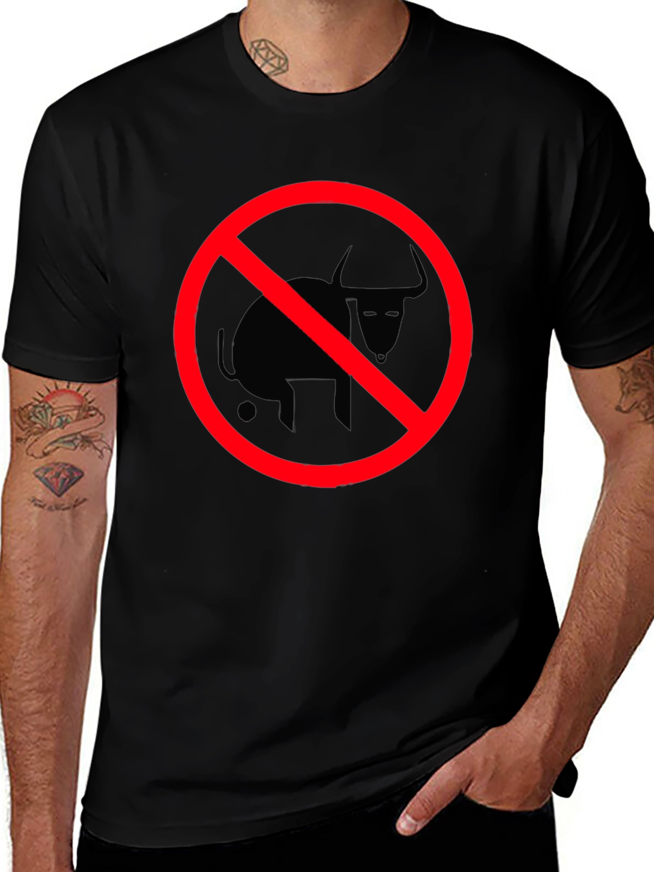 Anti-Bull T-Shirt: No Bull Zone - Casual Black Tee