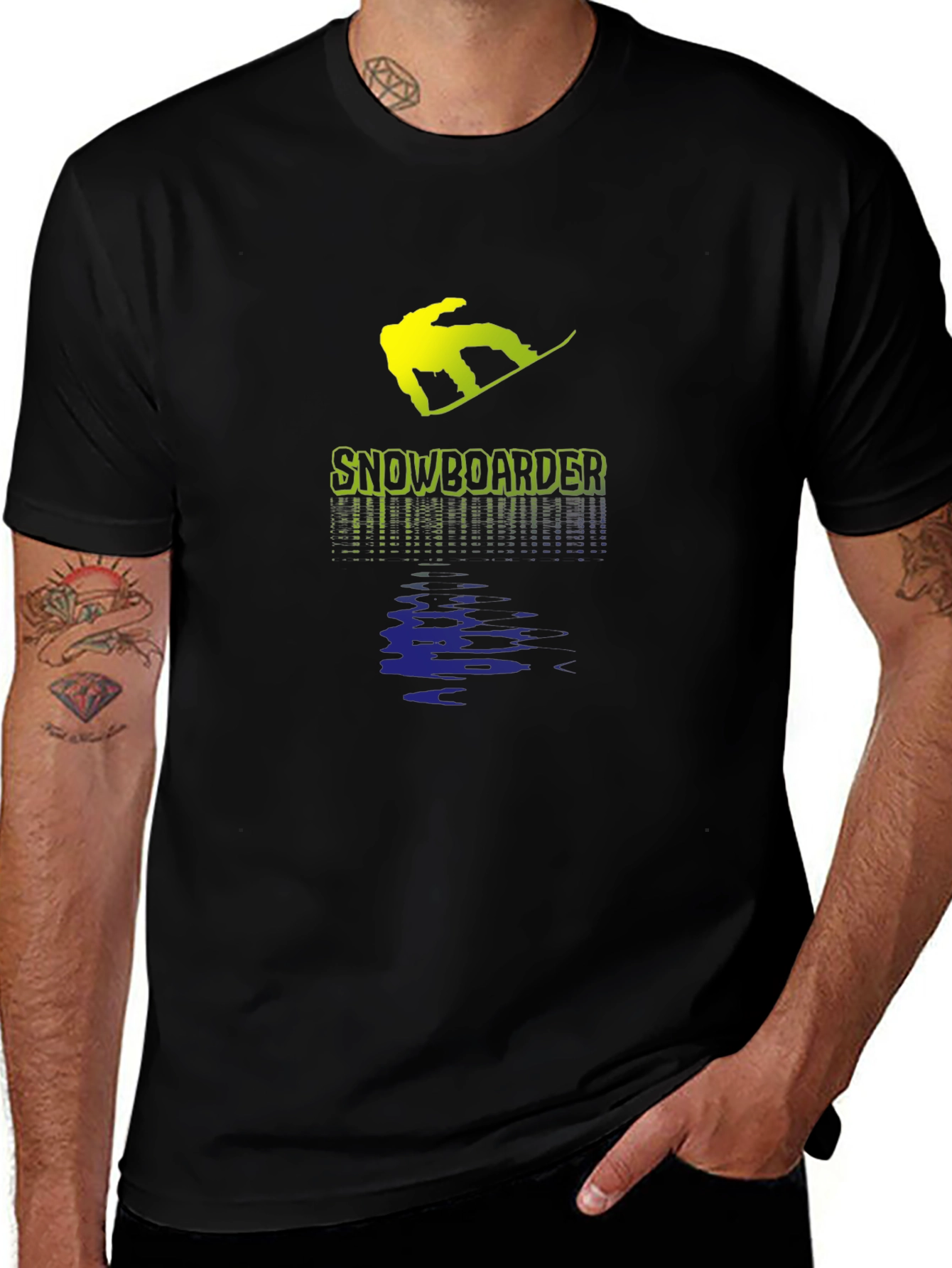 Snowboarder Graphic T-Shirt - Black Cotton Tee