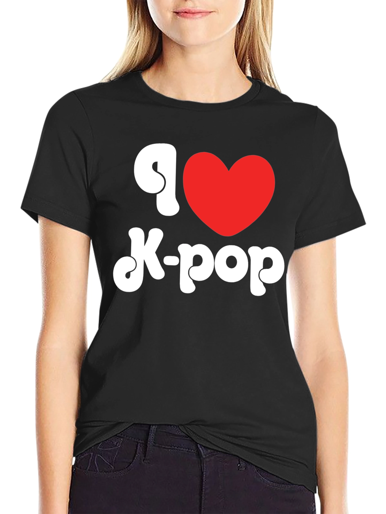 I Heart K-Pop Graphic Tee - Black